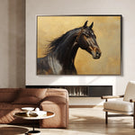 Horses 190 Canvas Art 60 x 40 cm / Black