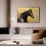 Horses 190 Canvas Art 60 x 40 cm / Black