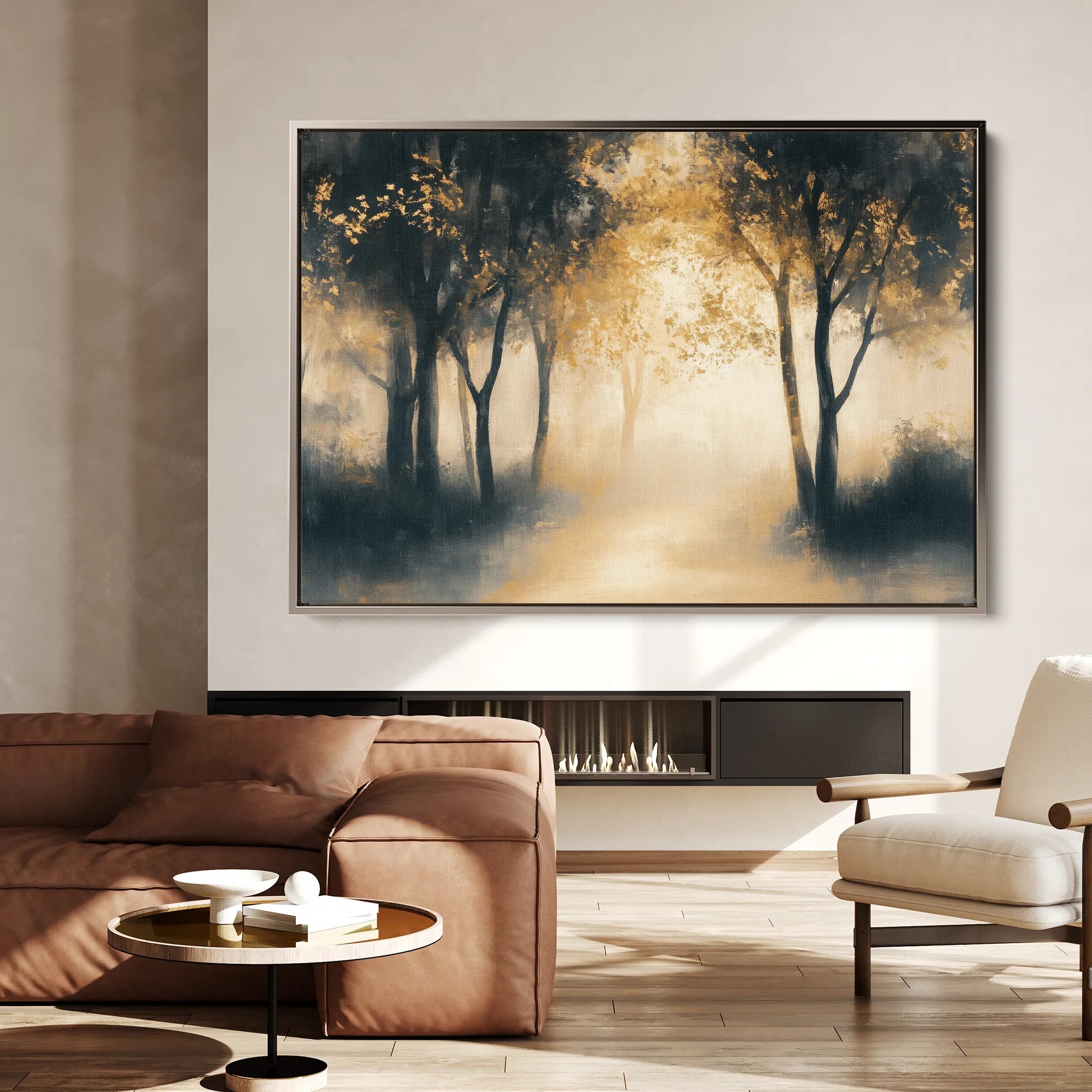 Landscape 190 Canvas Art 60 x 40 cm / Black