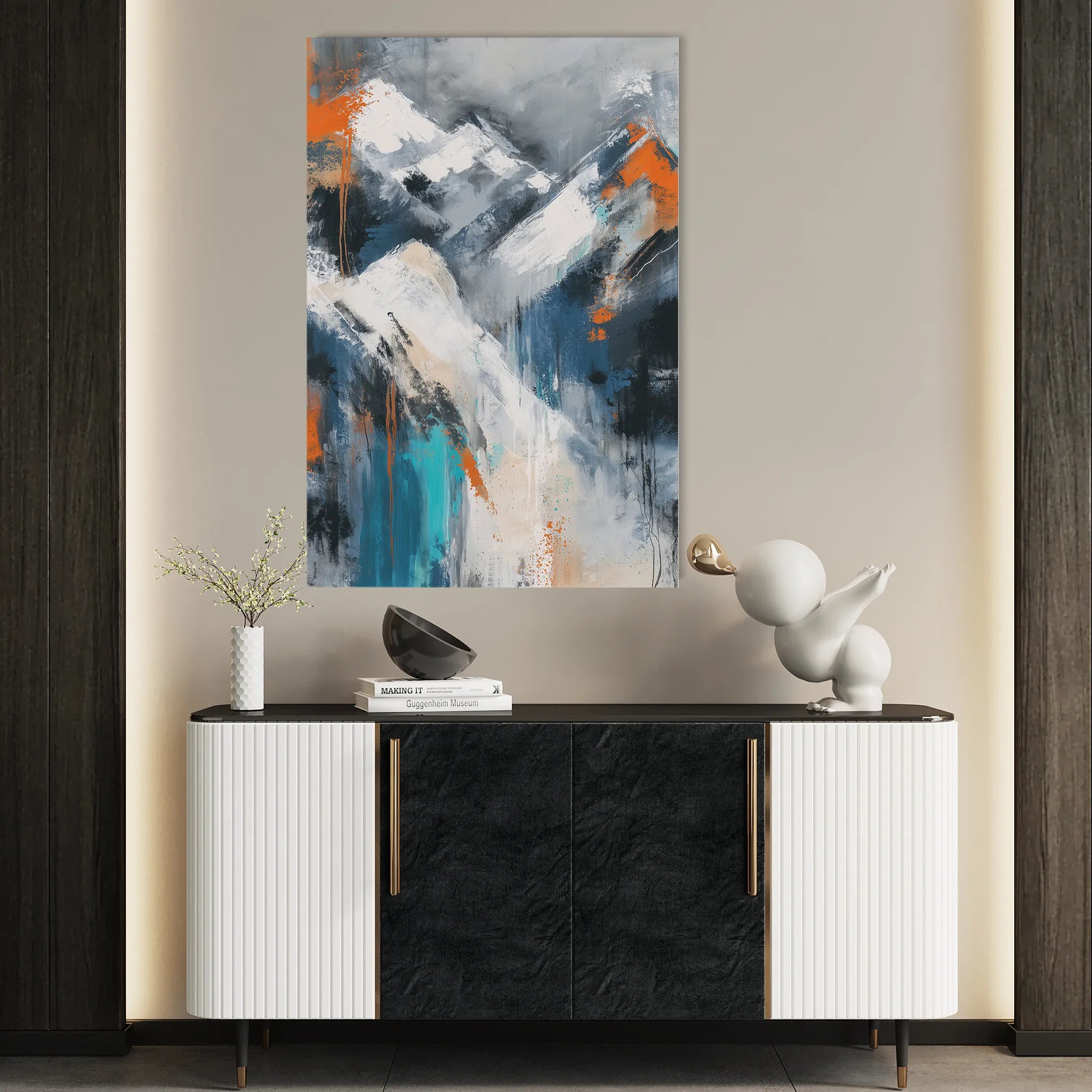 Abstract 1900 Canvas Art 60 x 40 cm / Black
