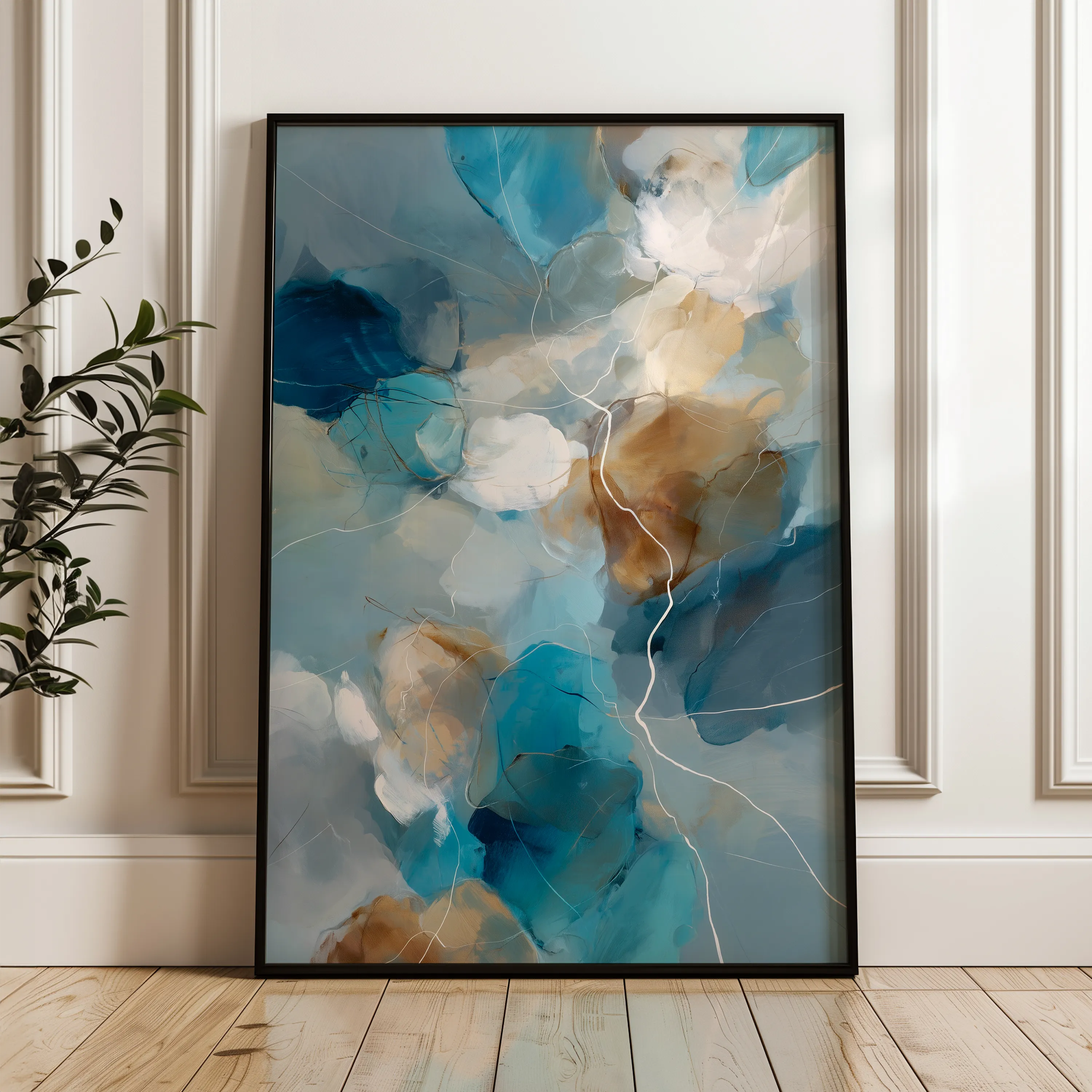 Abstract 1907 Canvas Art 60 x 40 cm / Black
