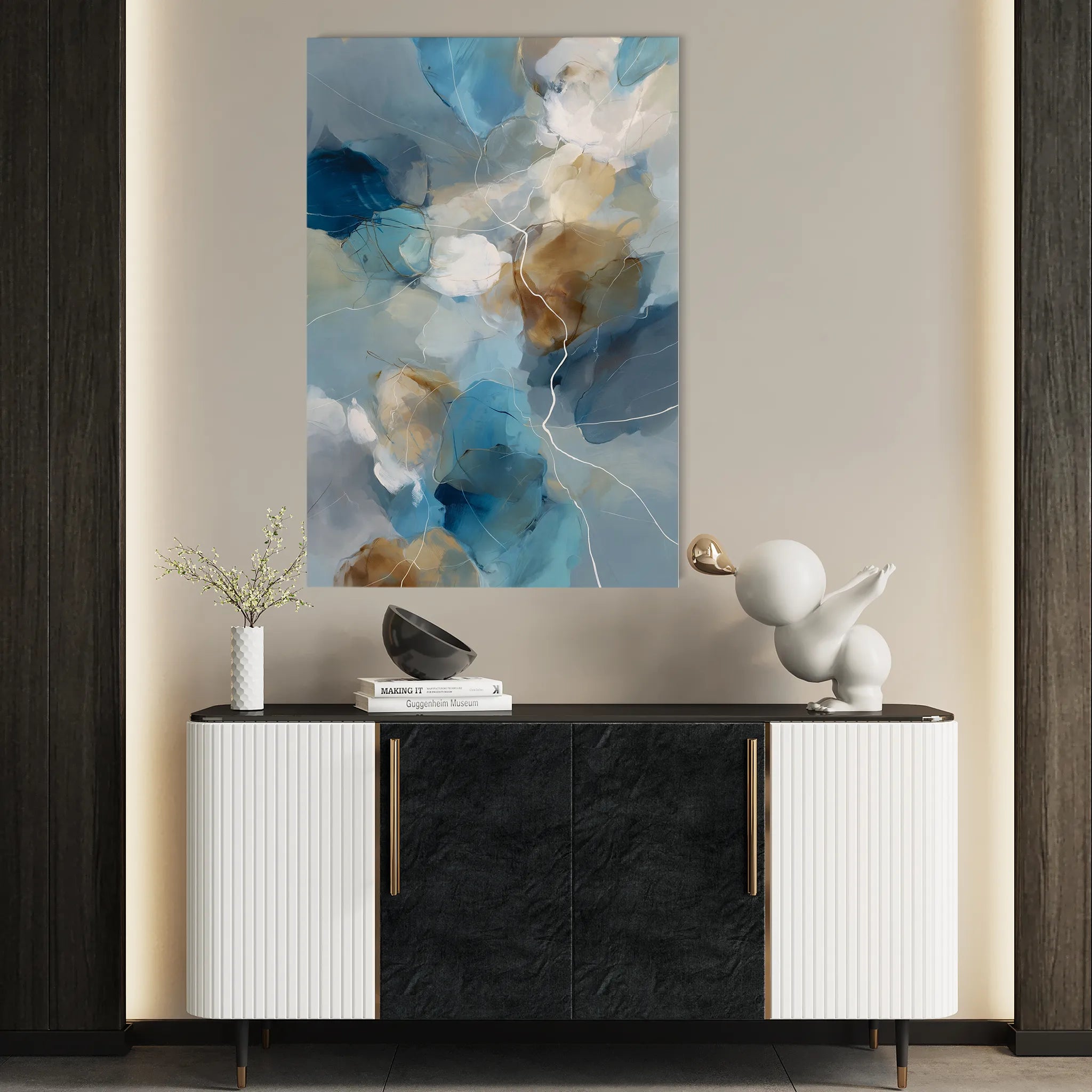 Abstract 1907 Canvas Art 60 x 40 cm / Black