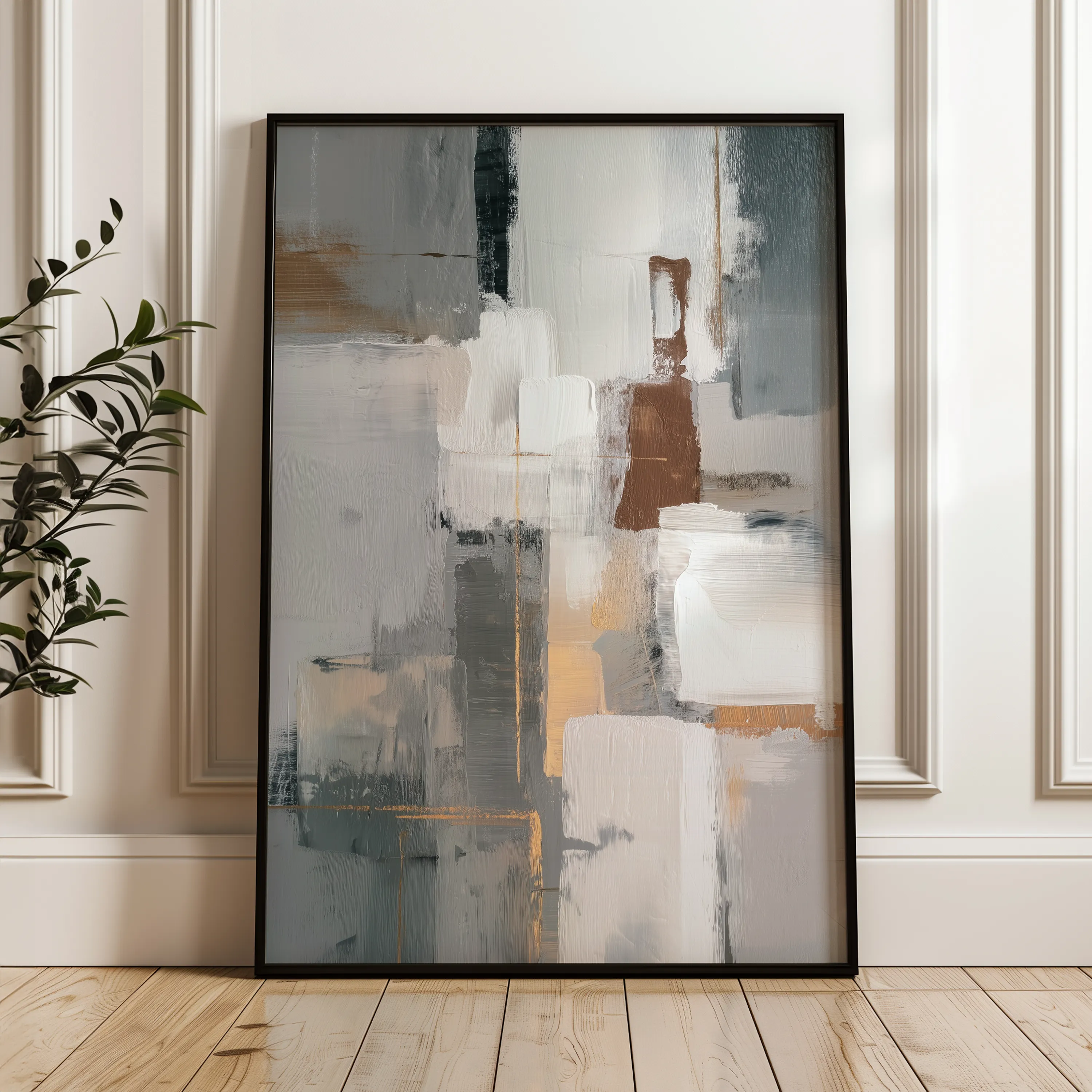 Abstract 1908 Canvas Art 60 x 40 cm / Black