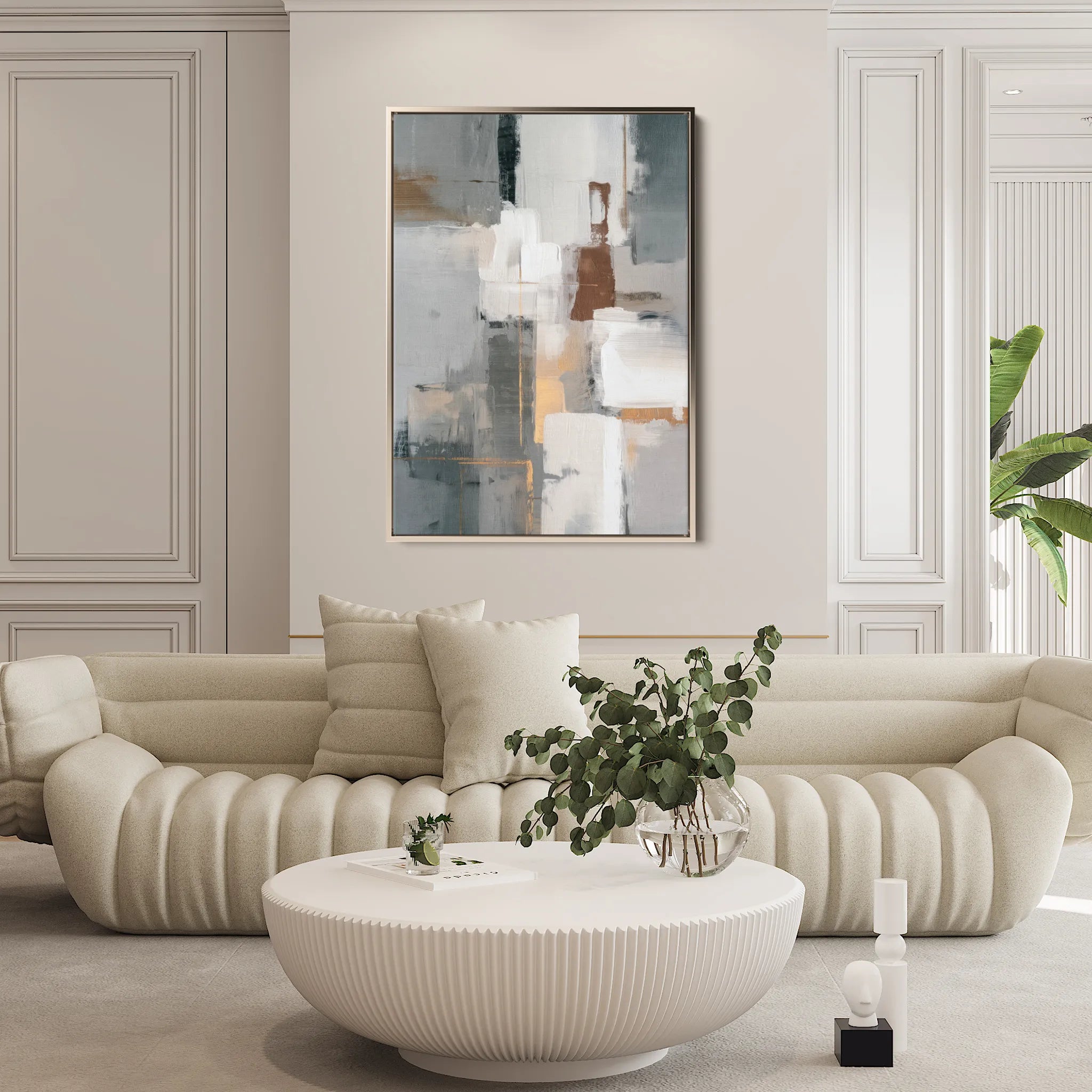 Abstract 1908 Canvas Art 60 x 40 cm / Black