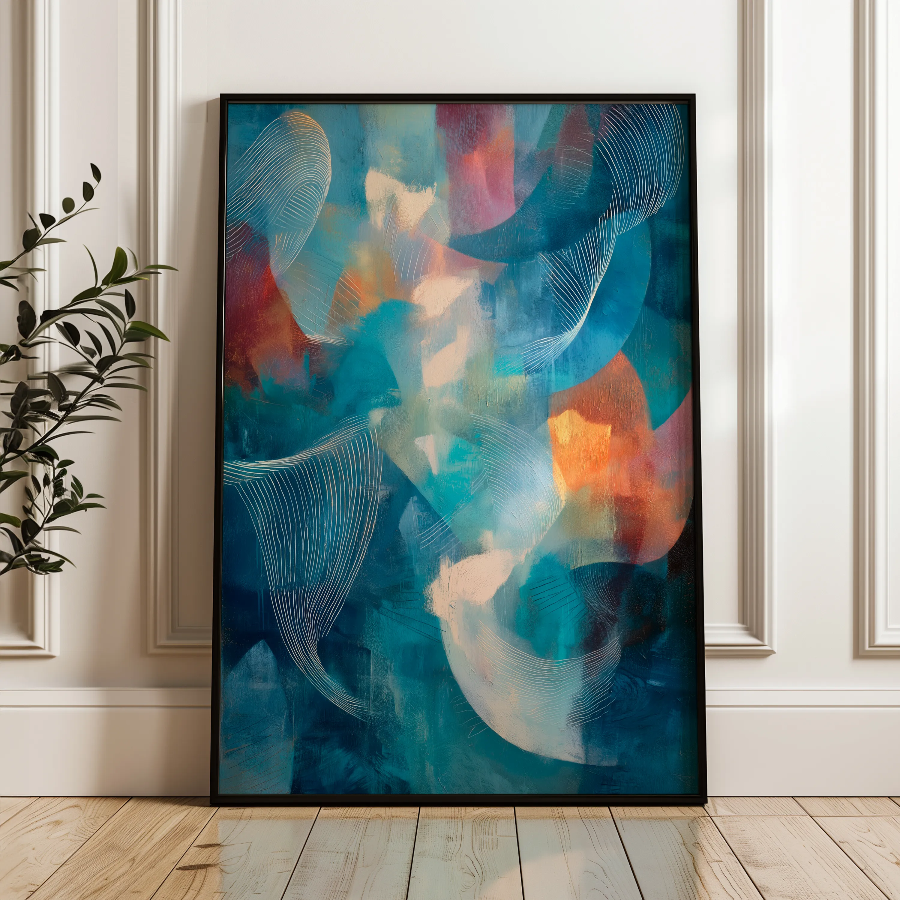 Abstract 1909 Canvas Art 60 x 40 cm / Black