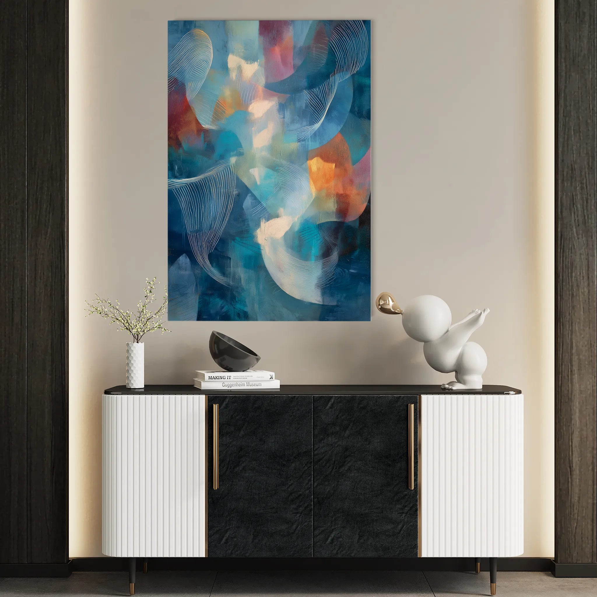 Abstract 1909 Canvas Art 60 x 40 cm / Black