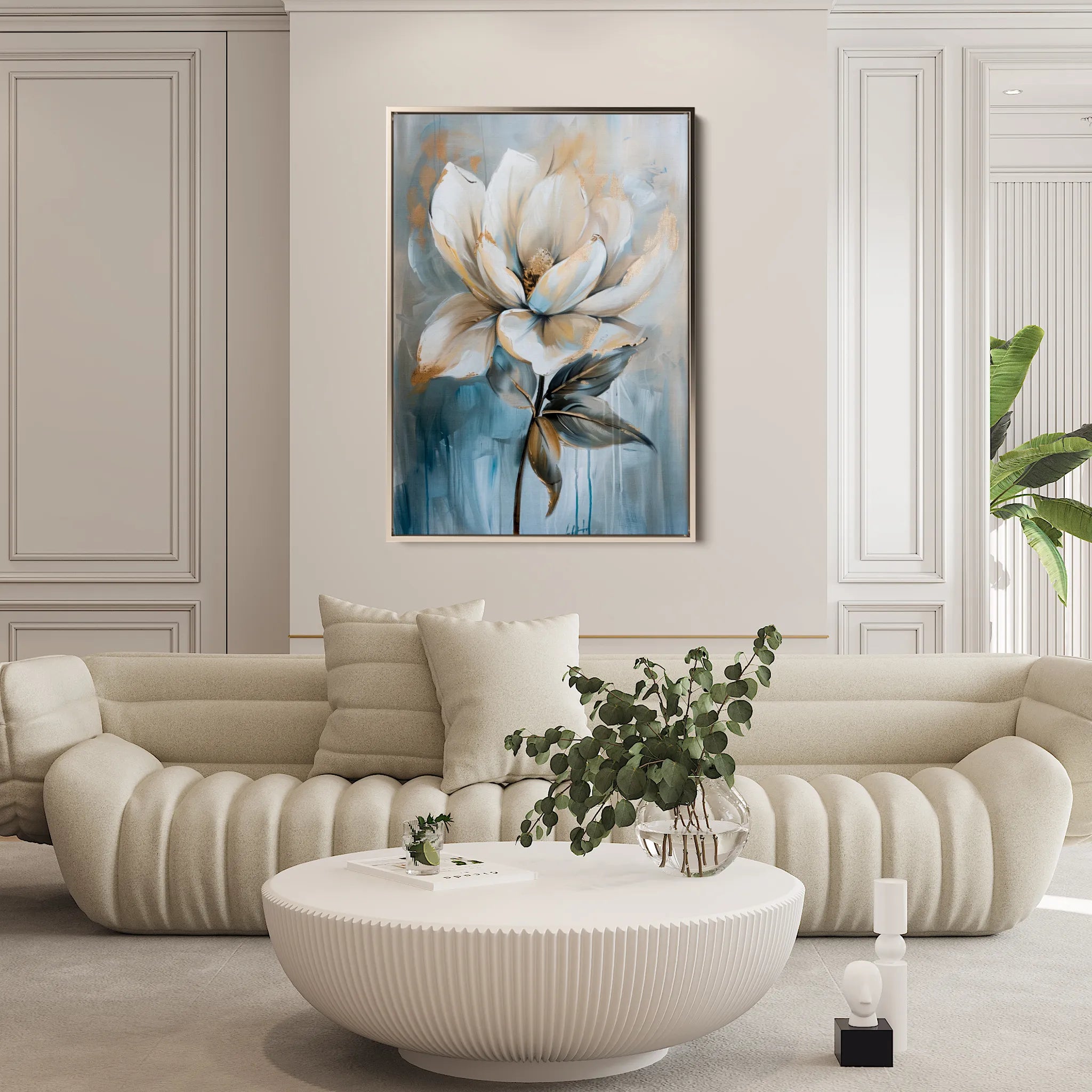 Floral 191 Canvas Art 60 x 40 cm / Black
