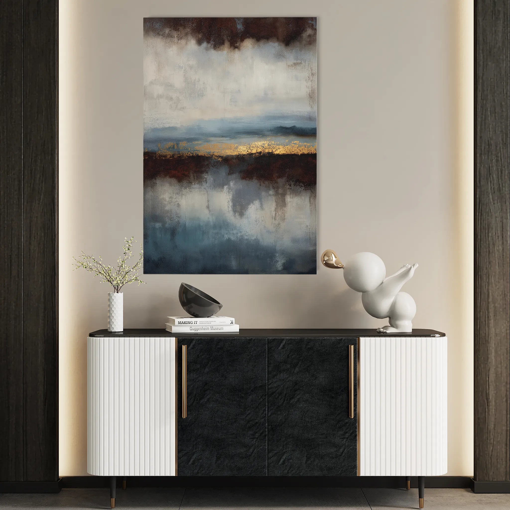 Abstract 1915 Canvas Art 60 x 40 cm / Black