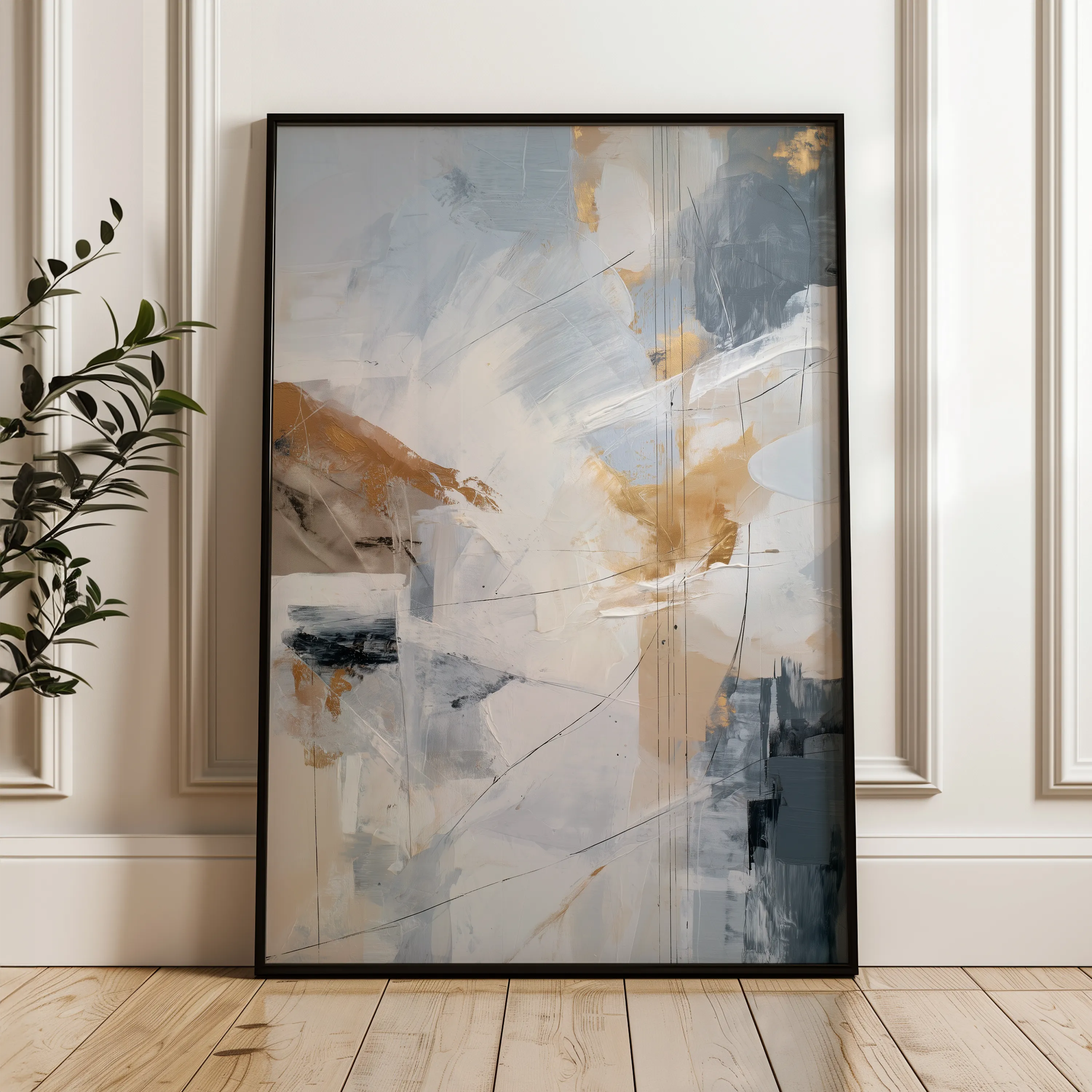 Abstract 1916 Canvas Art 60 x 40 cm / Black