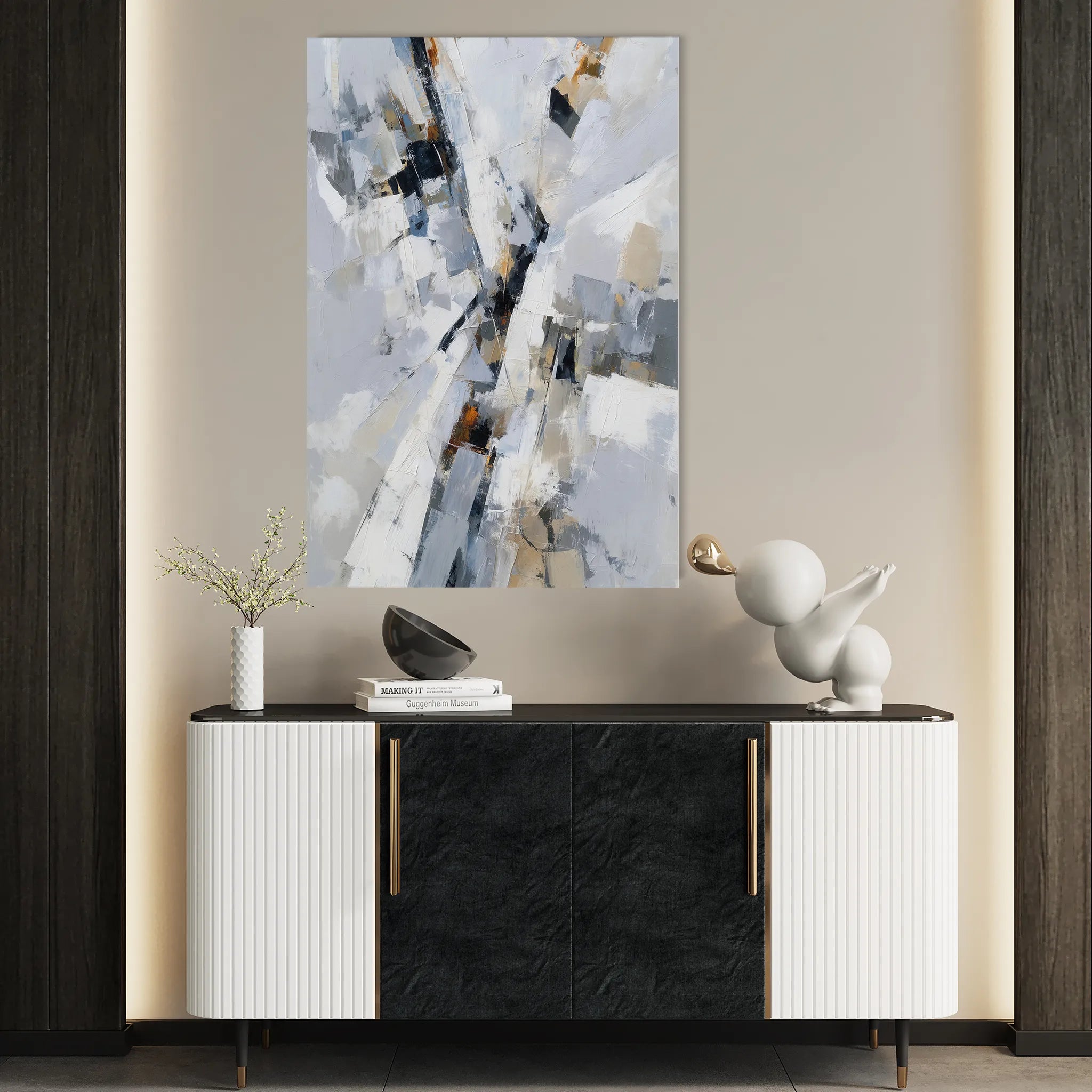 Abstract 1919 Canvas Art 60 x 40 cm / Black