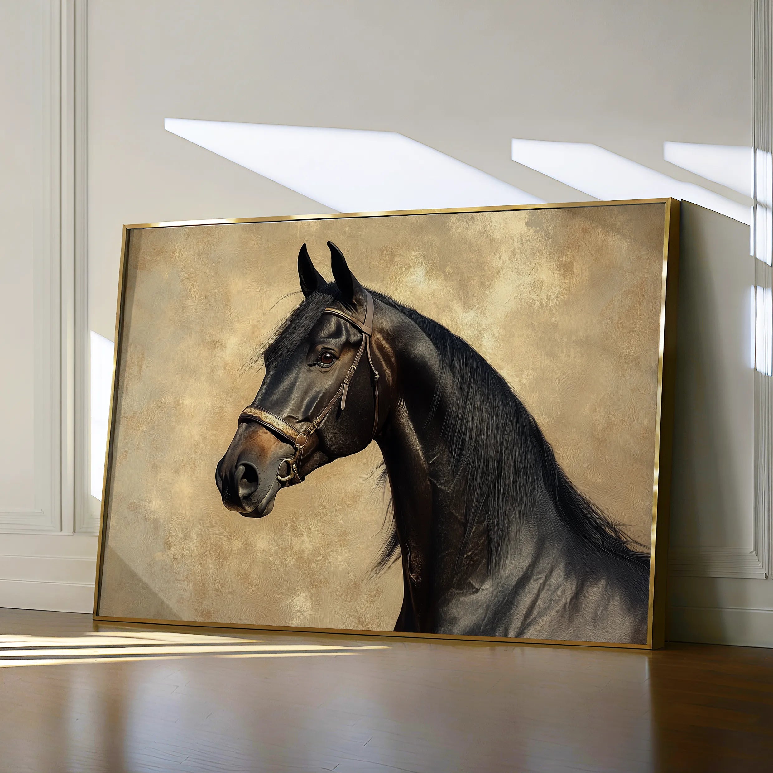 Horses 192 Canvas Art 60 x 40 cm / Black