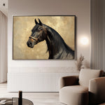 Horses 192 Canvas Art 60 x 40 cm / Black