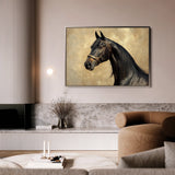Horses 192 Canvas Art 60 x 40 cm / Black
