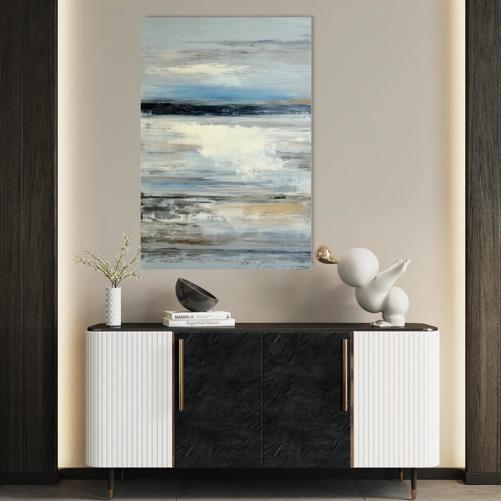 Abstract 1923 Canvas Art 60 x 40 cm / Black