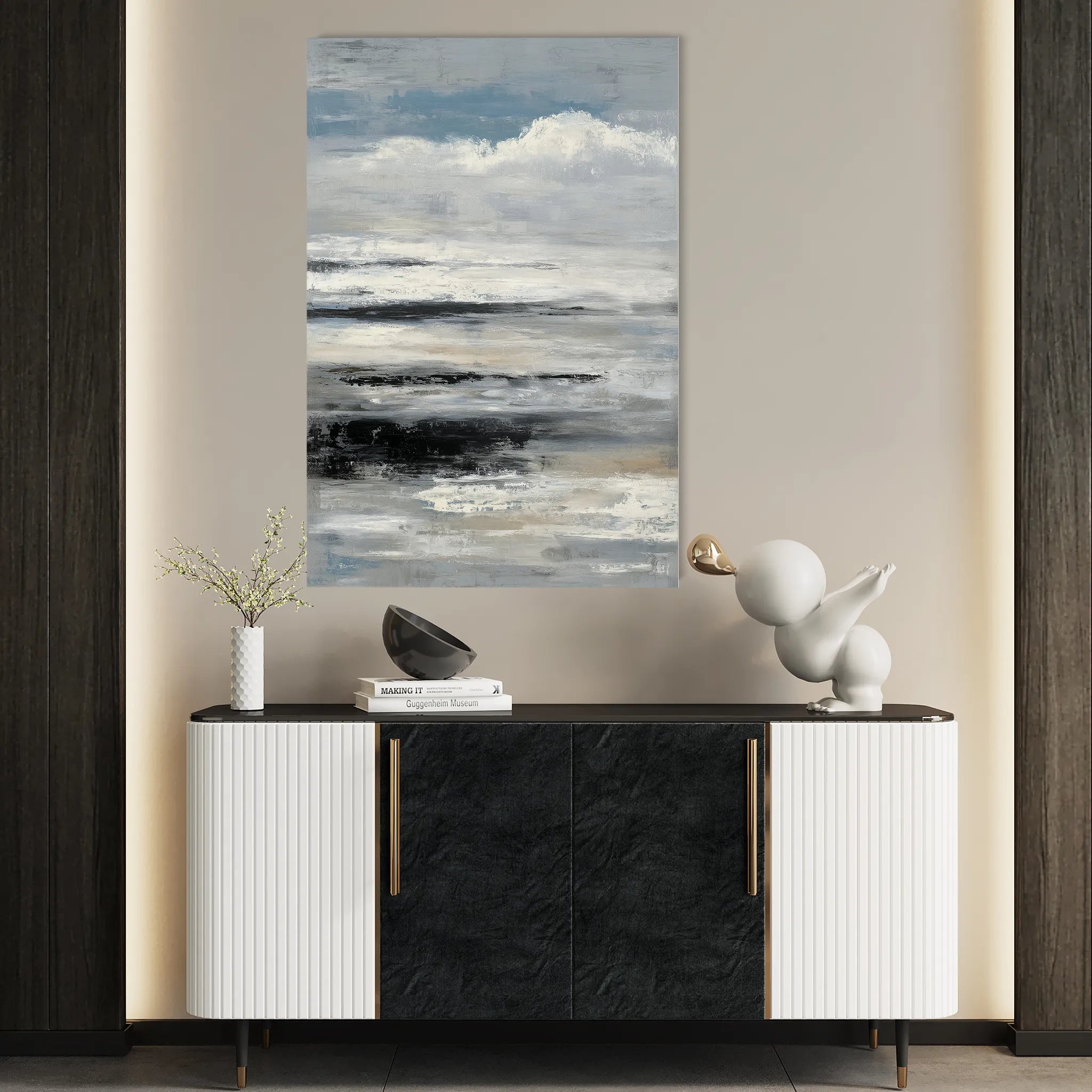 Abstract 1924 Canvas Art 60 x 40 cm / Black