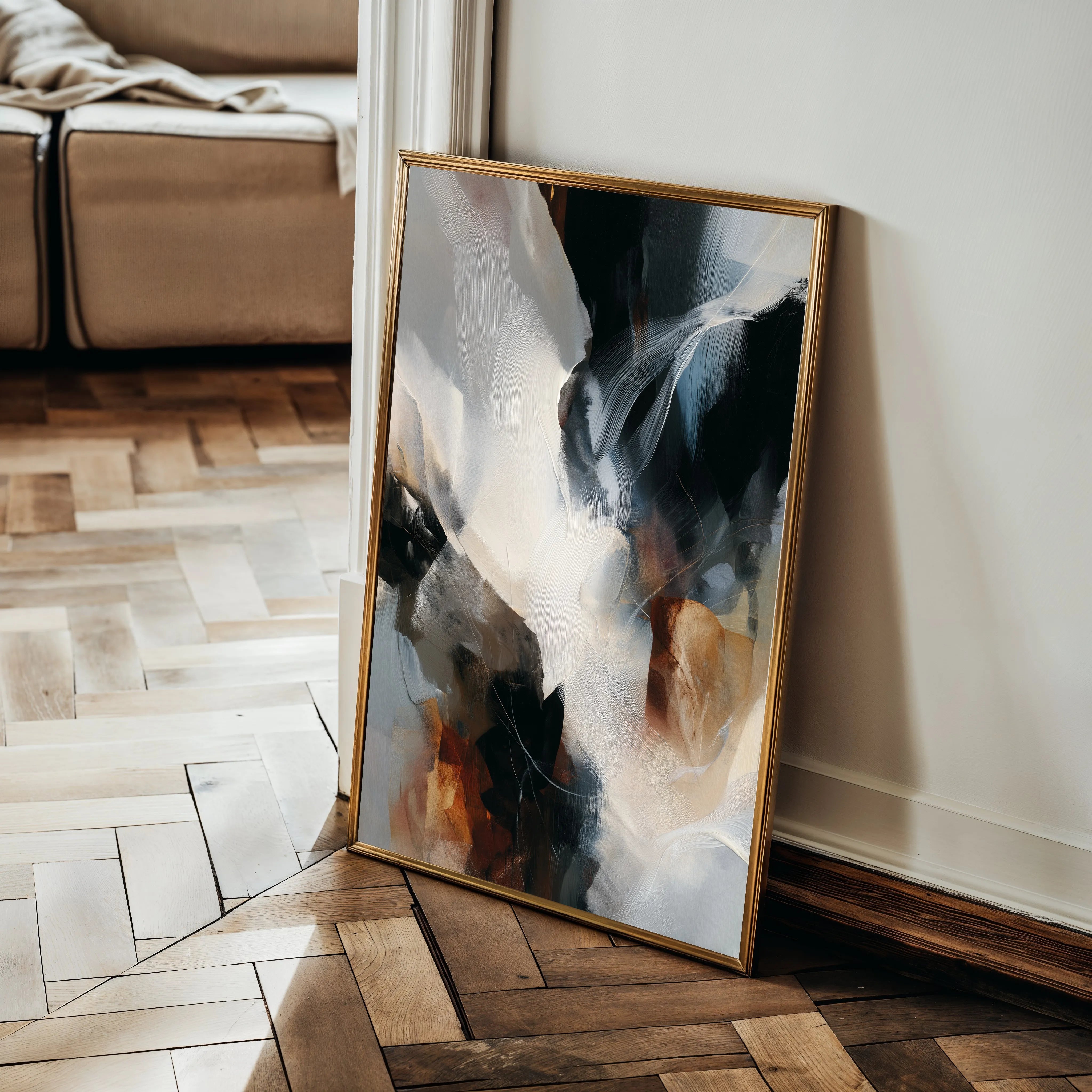 Abstract 1925 Canvas Art 60 x 40 cm / Black