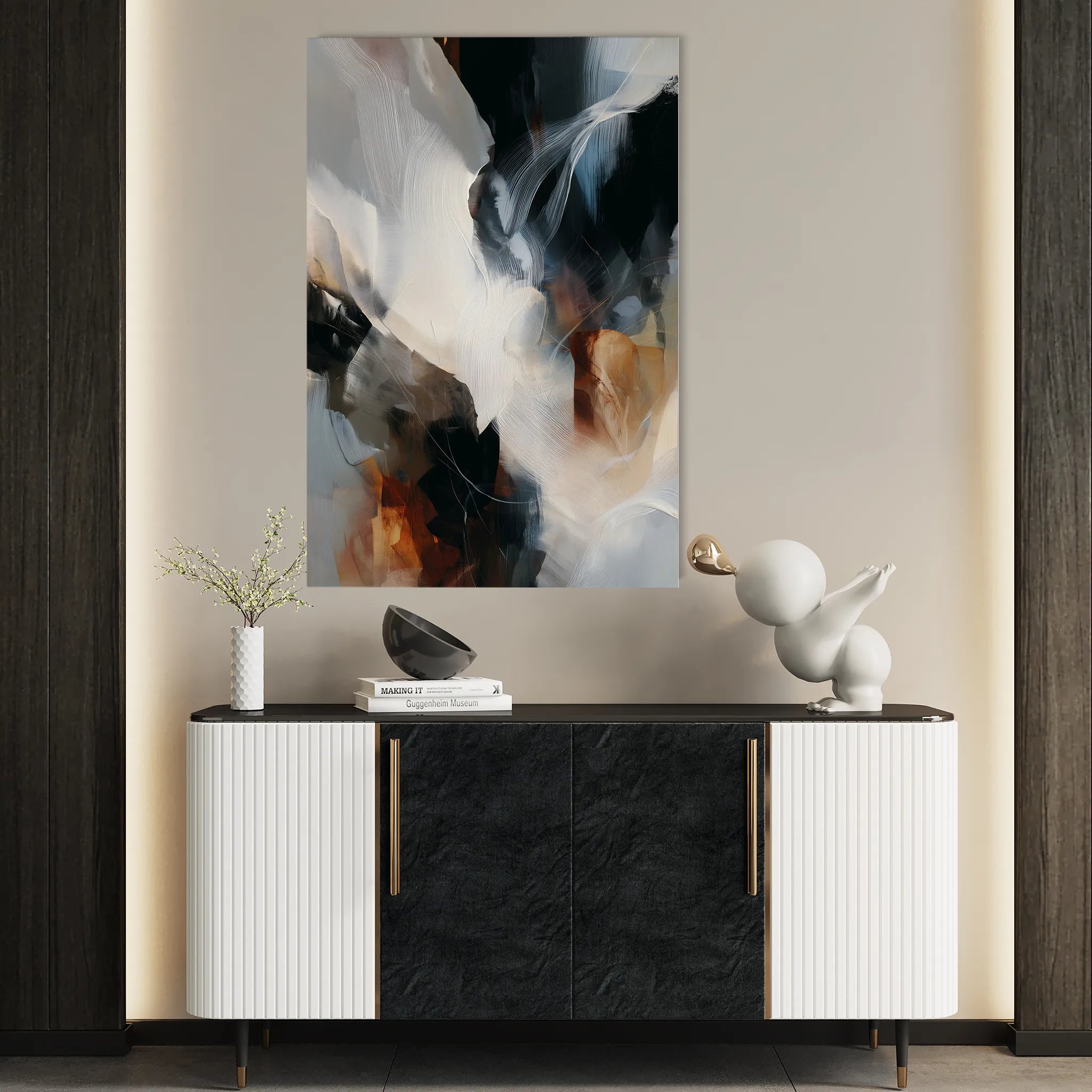Abstract 1925 Canvas Art 60 x 40 cm / Black