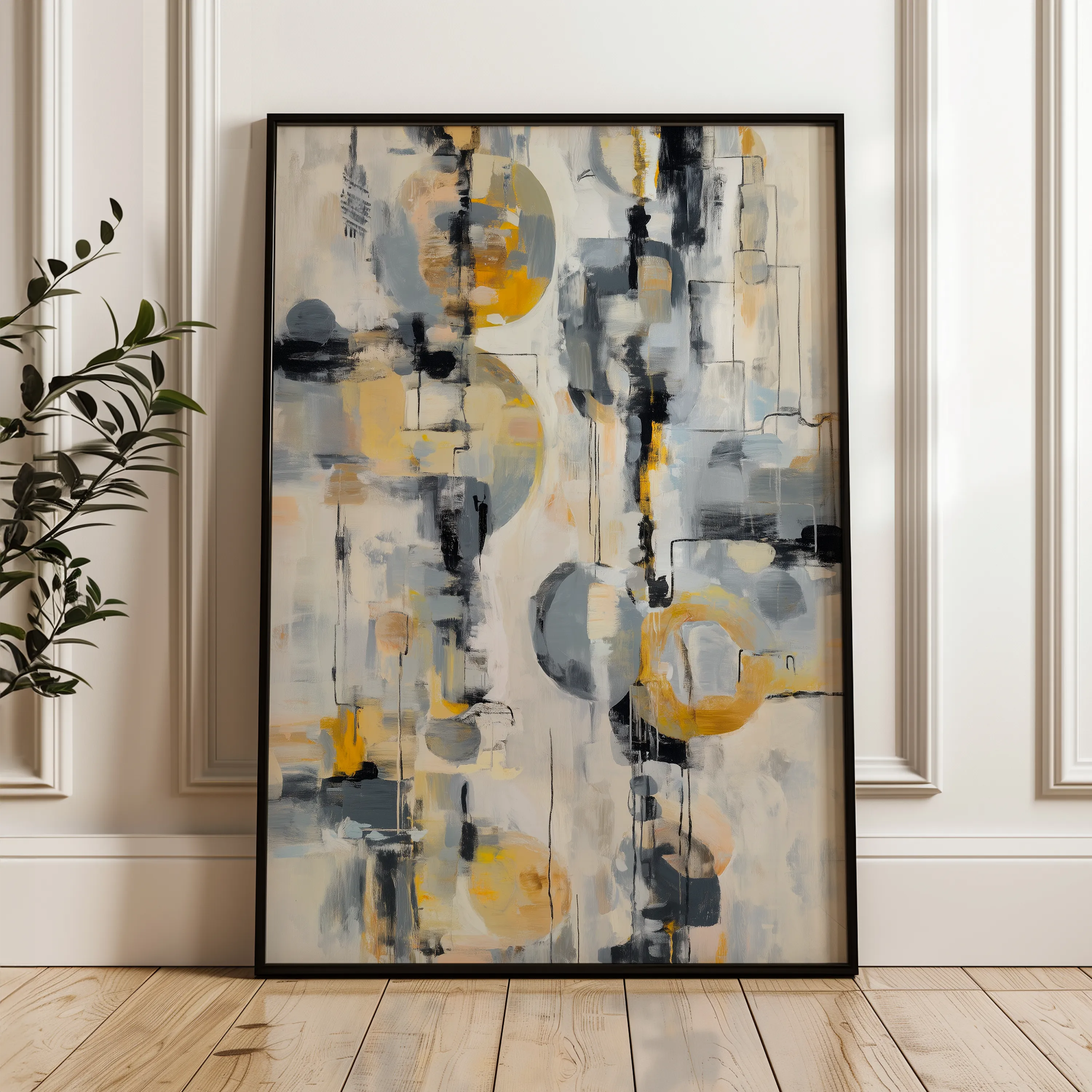 Abstract 1927 Canvas Art 60 x 40 cm / Black