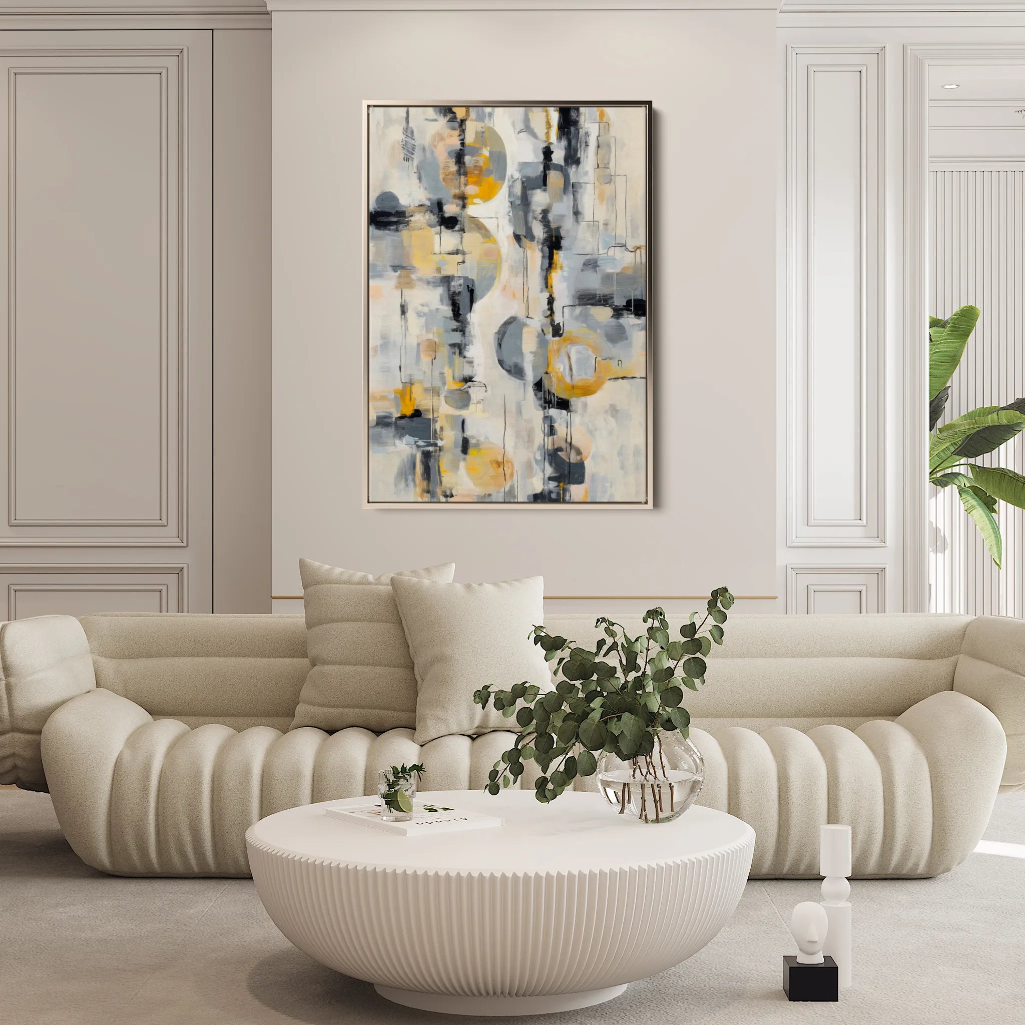 Abstract 1927 Canvas Art 60 x 40 cm / Black