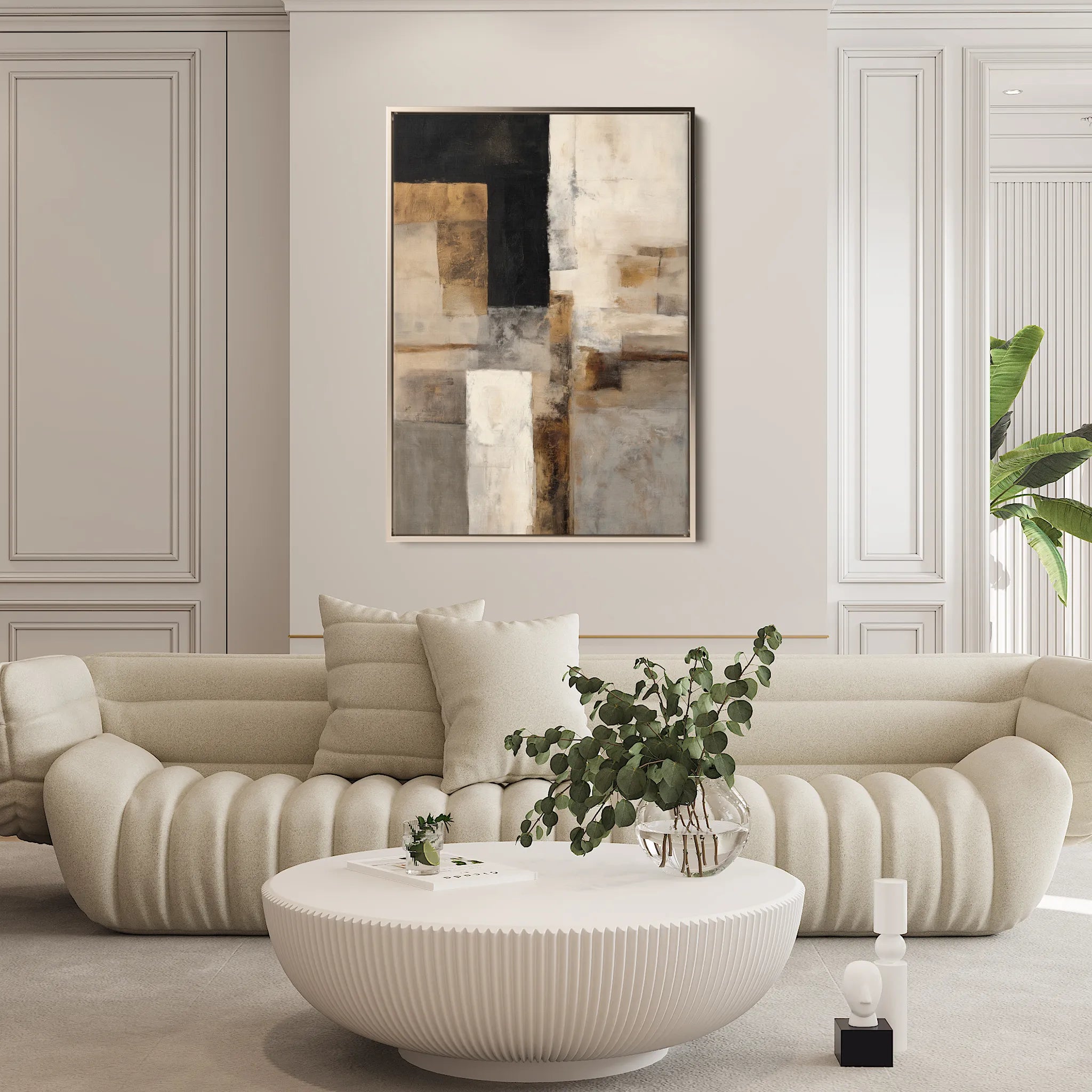 Abstract 1928 Canvas Art 60 x 40 cm / Black