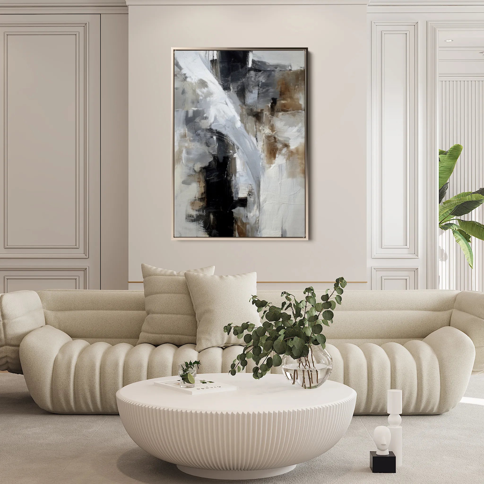 Abstract 1929 Canvas Art 60 x 40 cm / Black