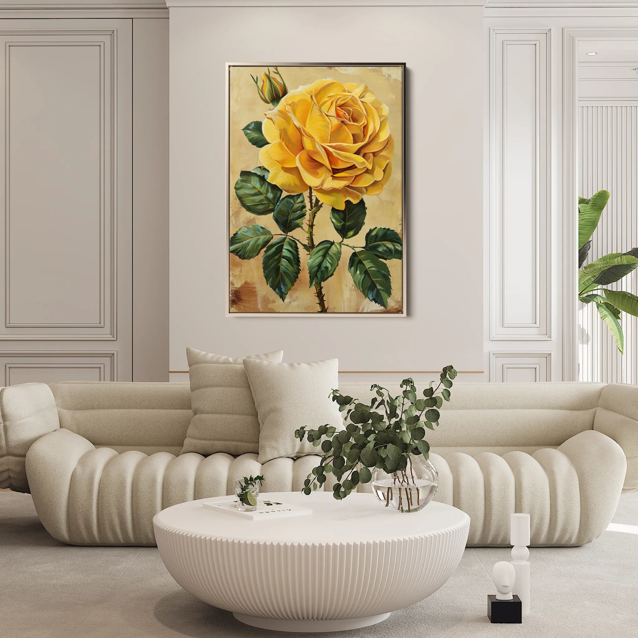 Floral 193 Canvas Art 60 x 40 cm / Black