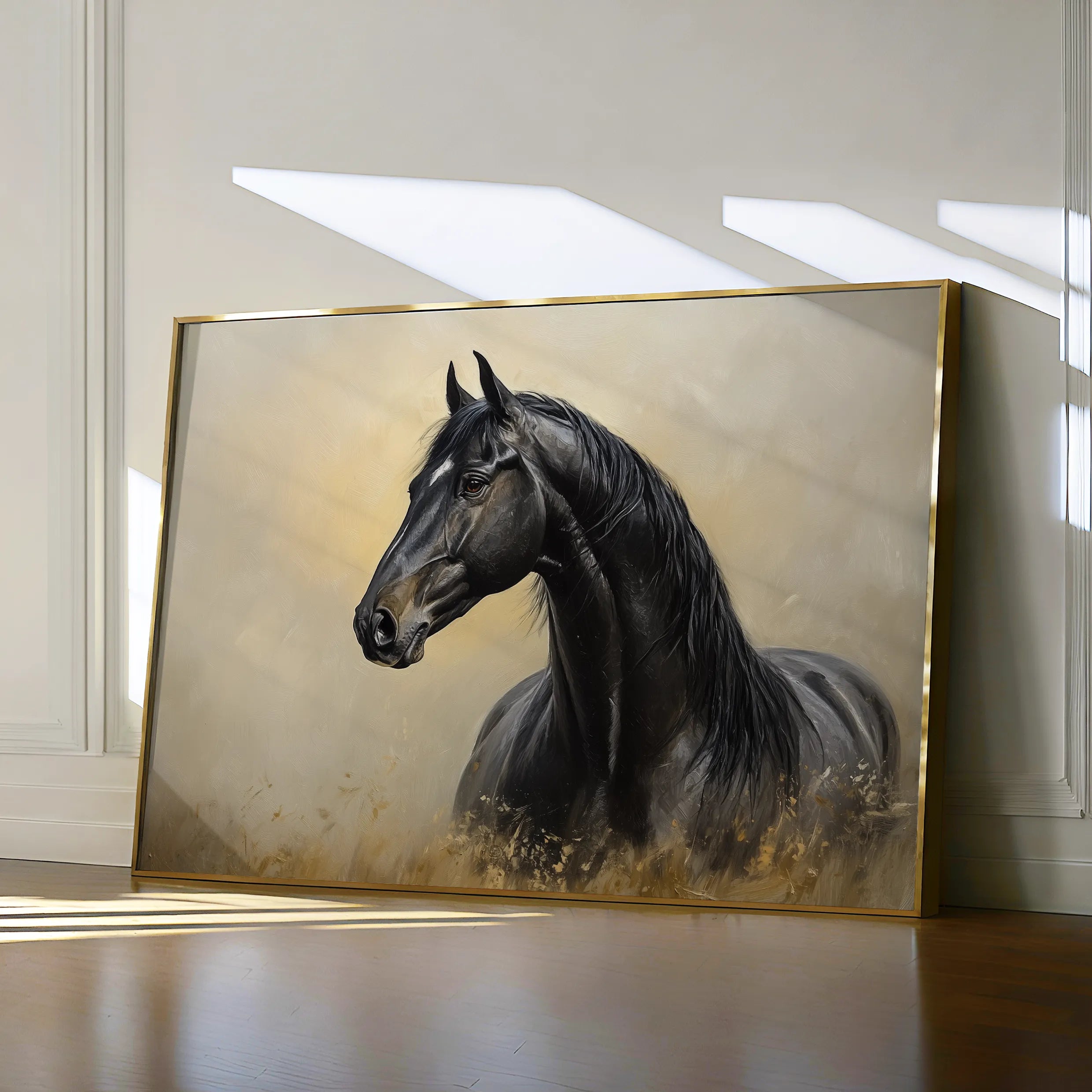 Horses 193 Canvas Art 60 x 40 cm / Black