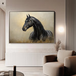 Horses 193 Canvas Art 60 x 40 cm / Black