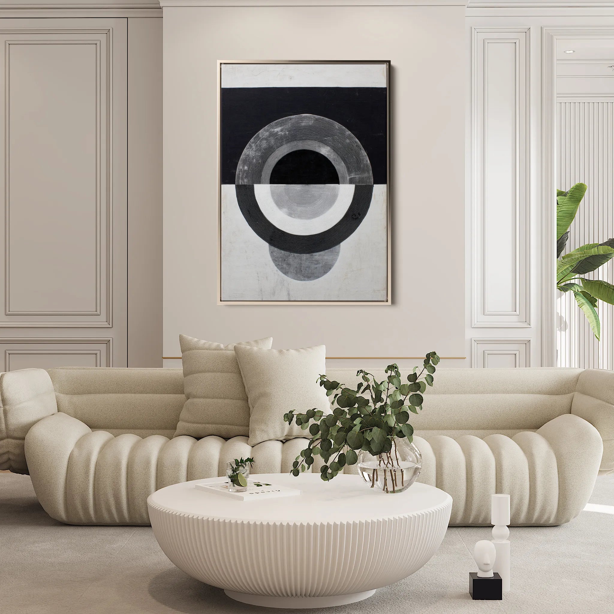 Abstract 1931 Canvas Art 60 x 40 cm / Black