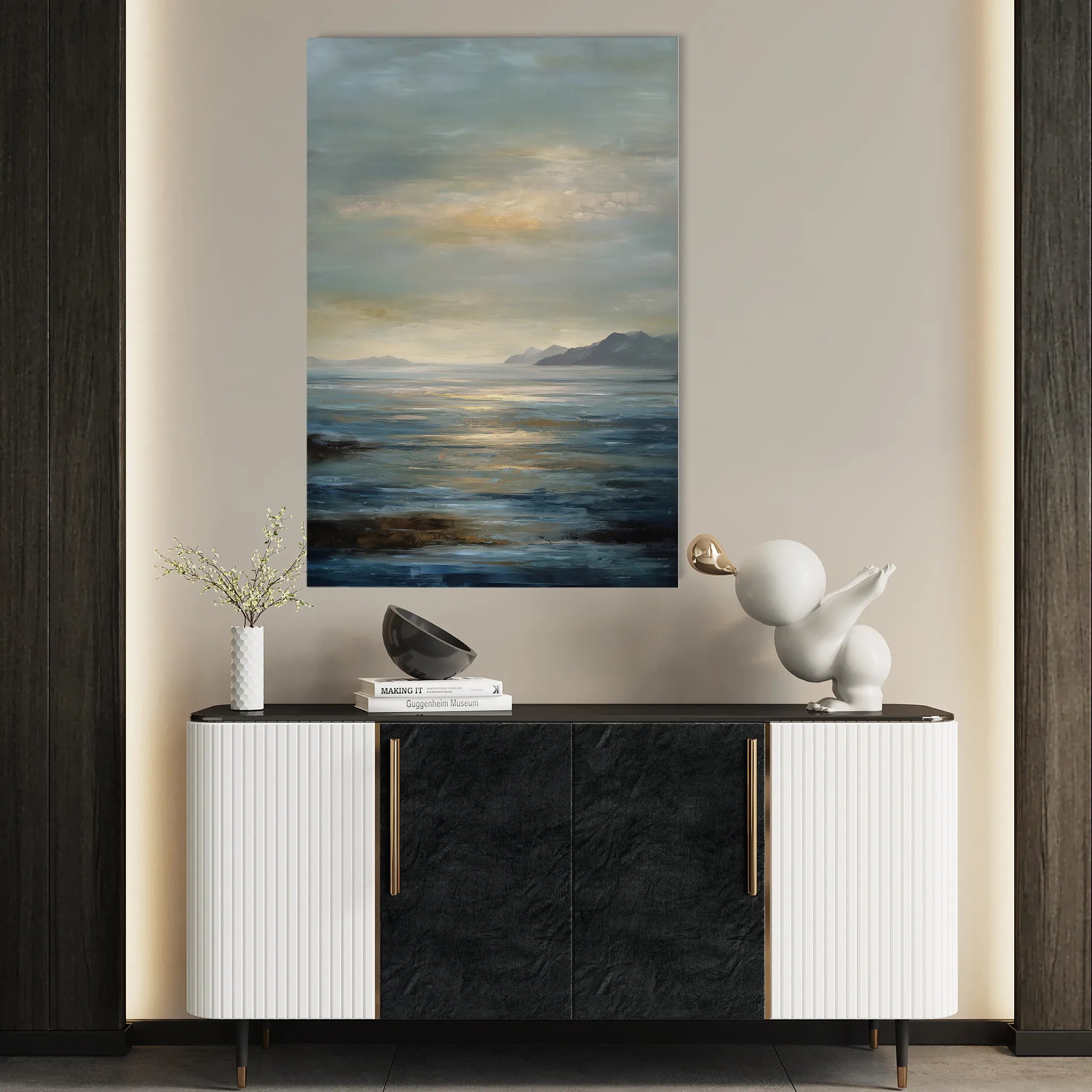 Abstract 1935 Canvas Art 60 x 40 cm / Black