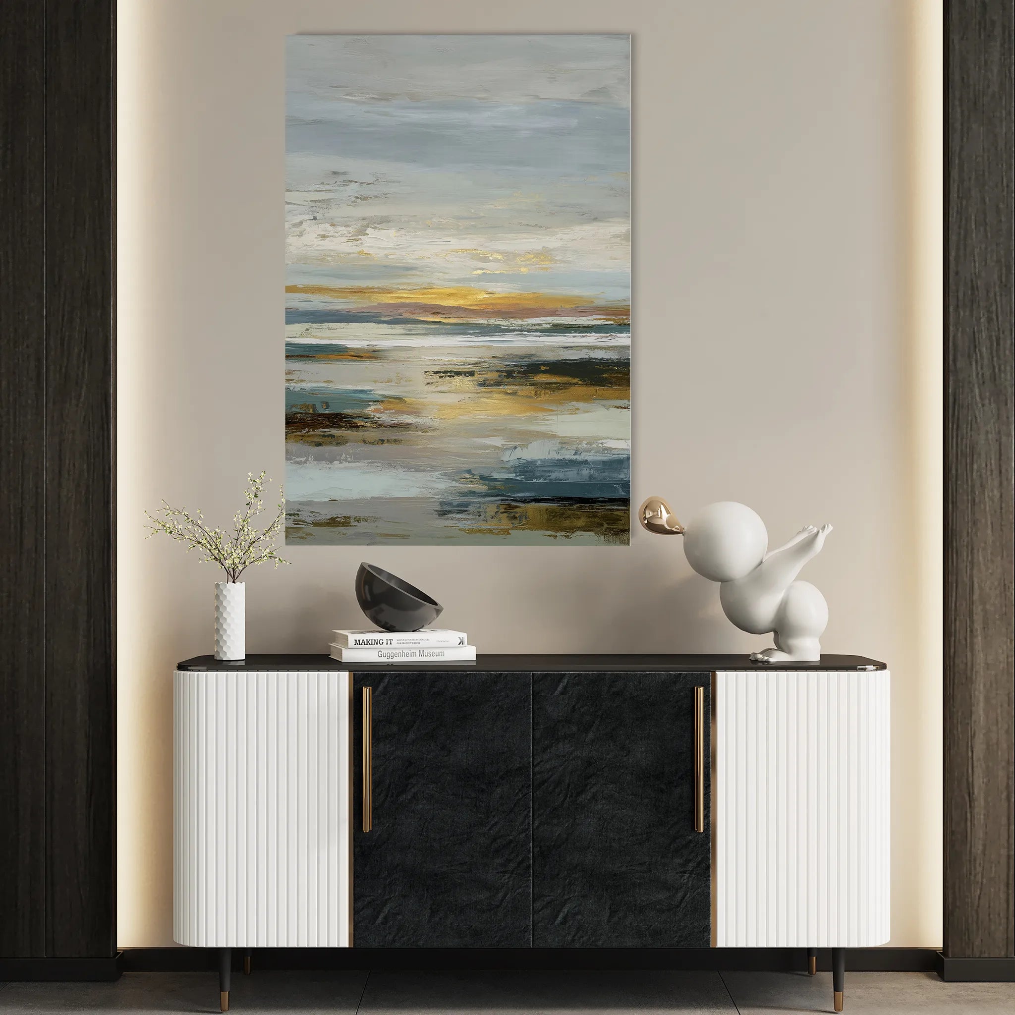 Abstract 1937 Canvas Art 60 x 40 cm / Black