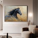 Horses 194 Canvas Art 60 x 40 cm / Black