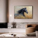 Horses 194 Canvas Art 60 x 40 cm / Black