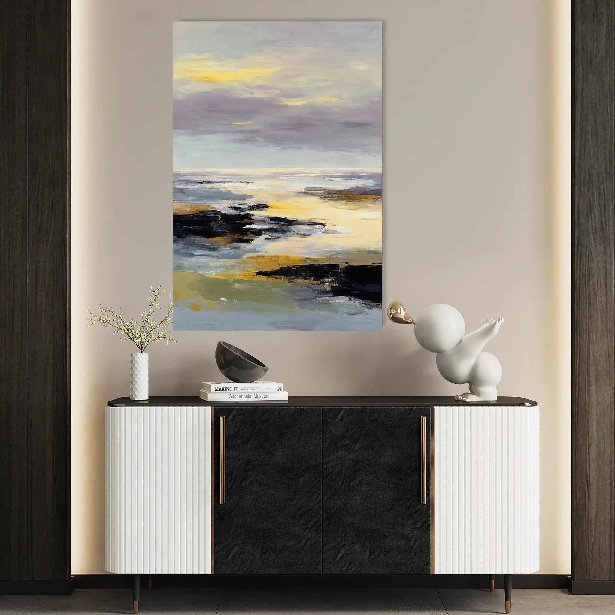 Abstract 1944 Canvas Art 60 x 40 cm / Black