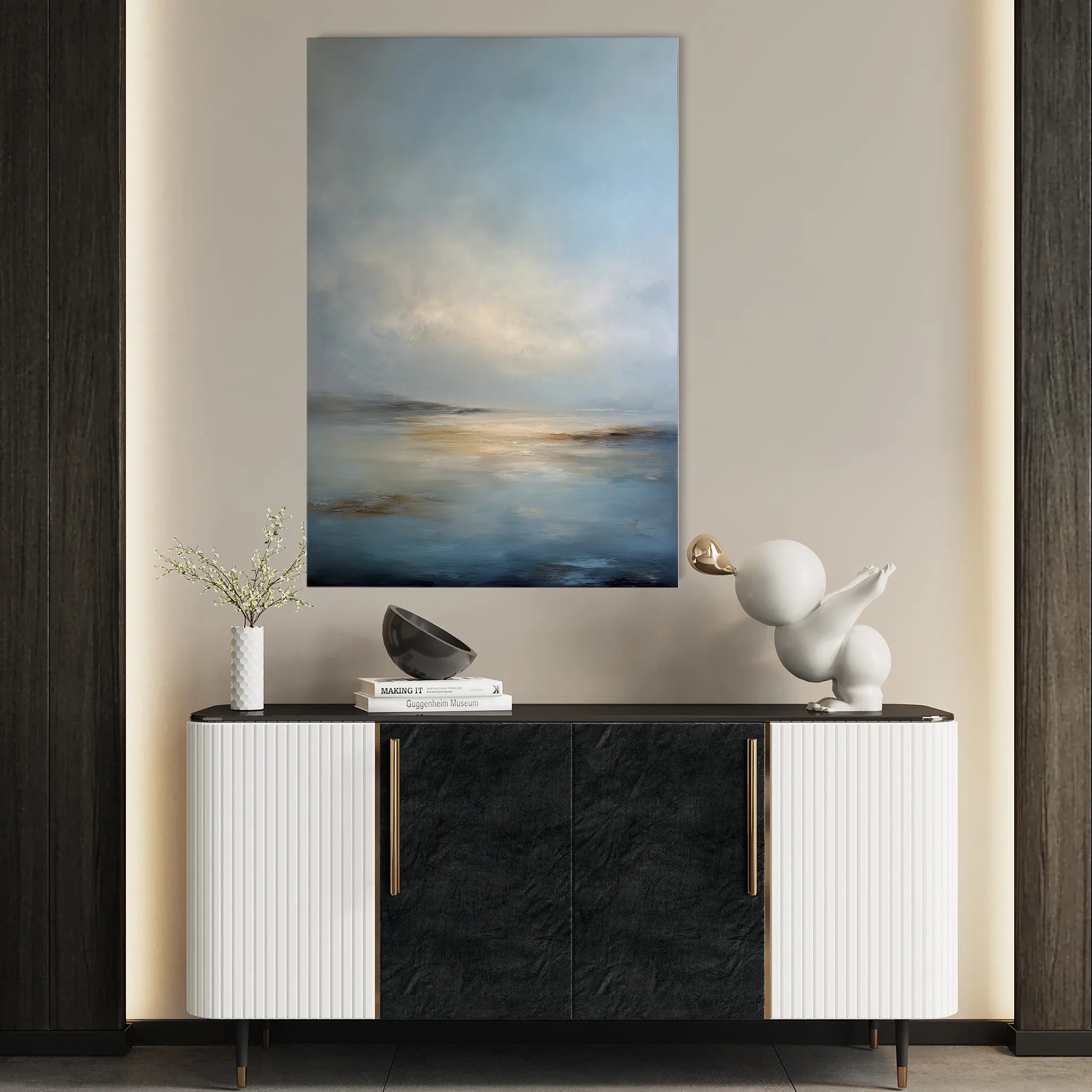 Abstract 1946 Canvas Art 60 x 40 cm / Black