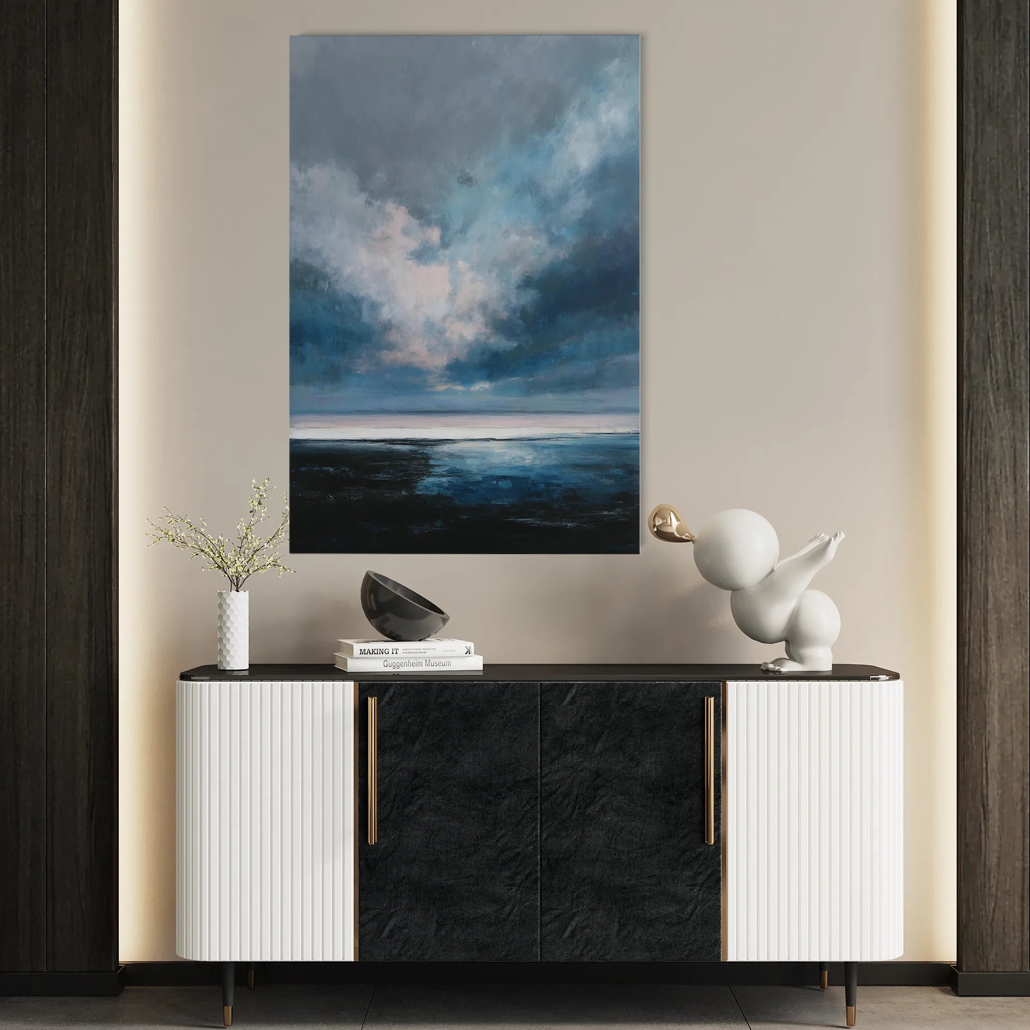 Abstract 1947 Canvas Art 60 x 40 cm / Black