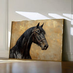 Horses 195 Canvas Art 60 x 40 cm / Black