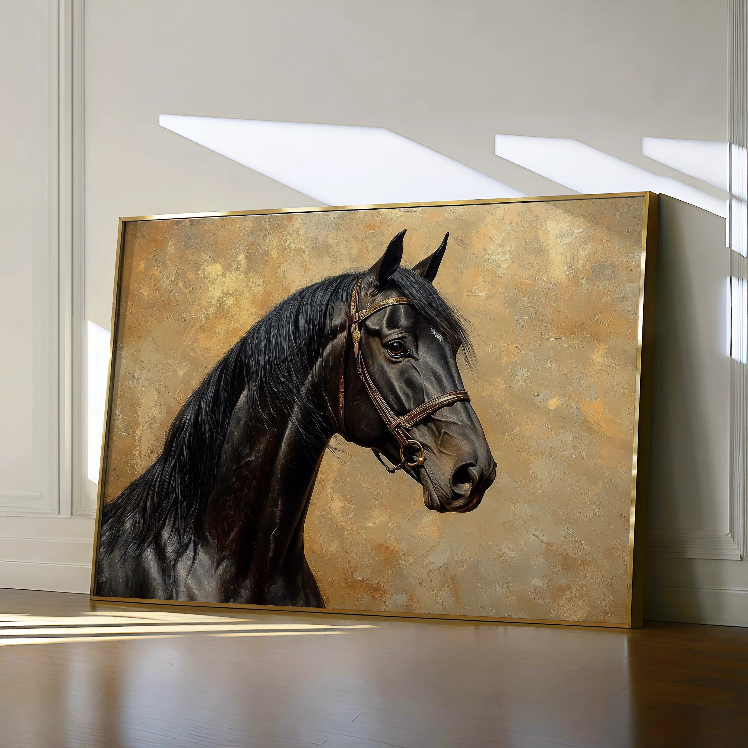 Horses 195 Canvas Art 60 x 40 cm / Black