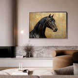 Horses 195 Canvas Art 60 x 40 cm / Black