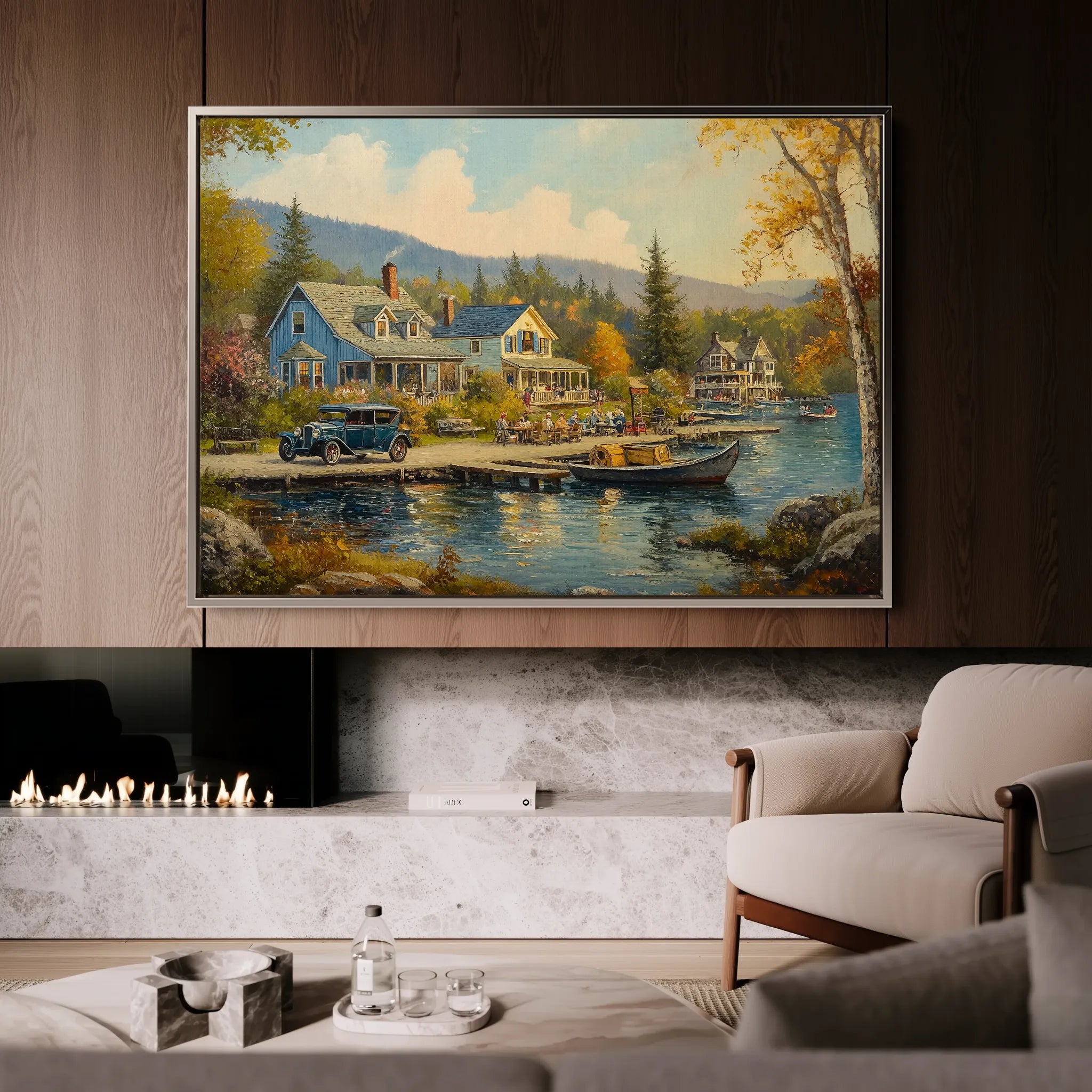 Landscape 195 Canvas Art 60 x 40 cm / Black
