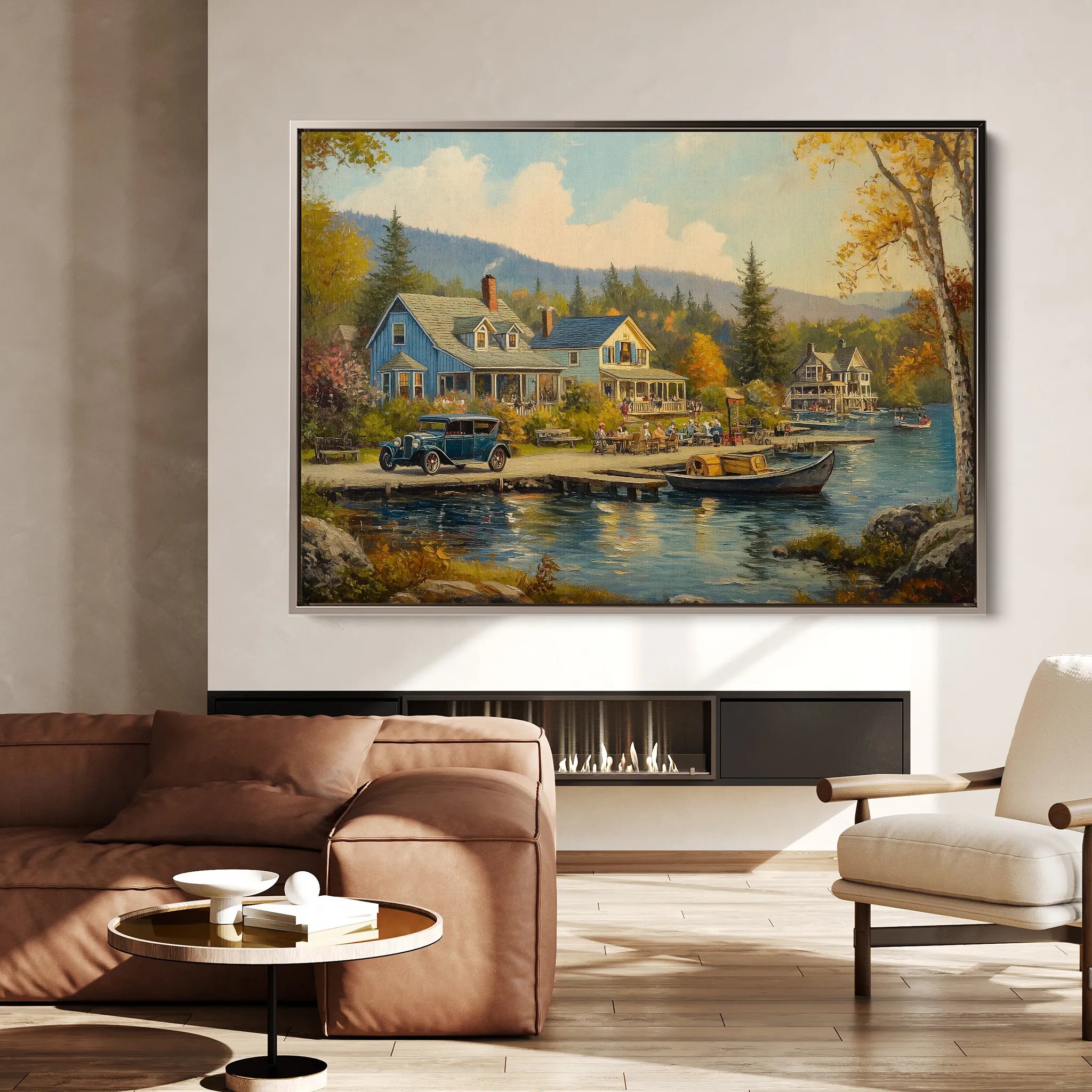 Landscape 195 Canvas Art 60 x 40 cm / Black