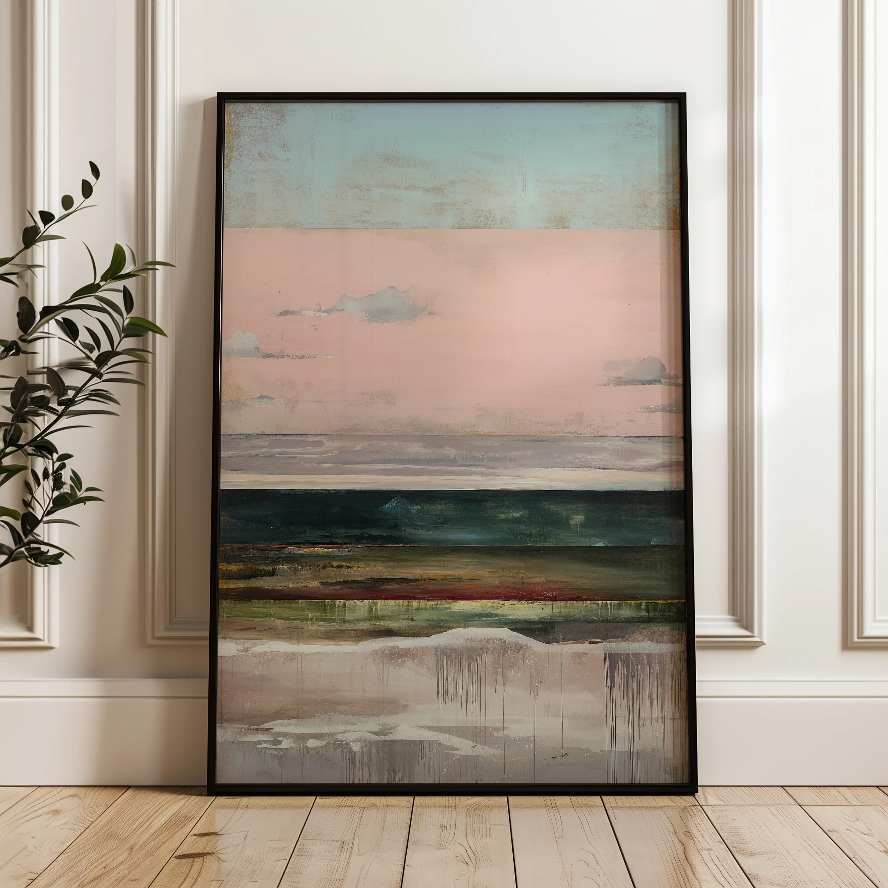 Abstract 1950 Canvas Art 60 x 40 cm / Black