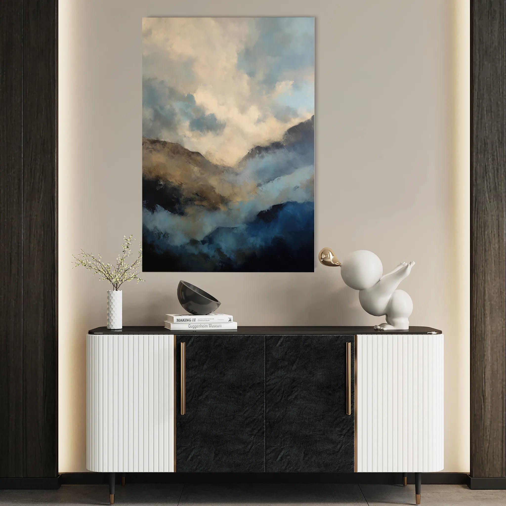 Abstract 1954 Canvas Art 60 x 40 cm / Black