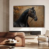 Horses 196 Canvas Art 60 x 40 cm / Black