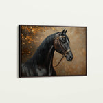 Horses 196 Canvas Art 60 x 40 cm / Black
