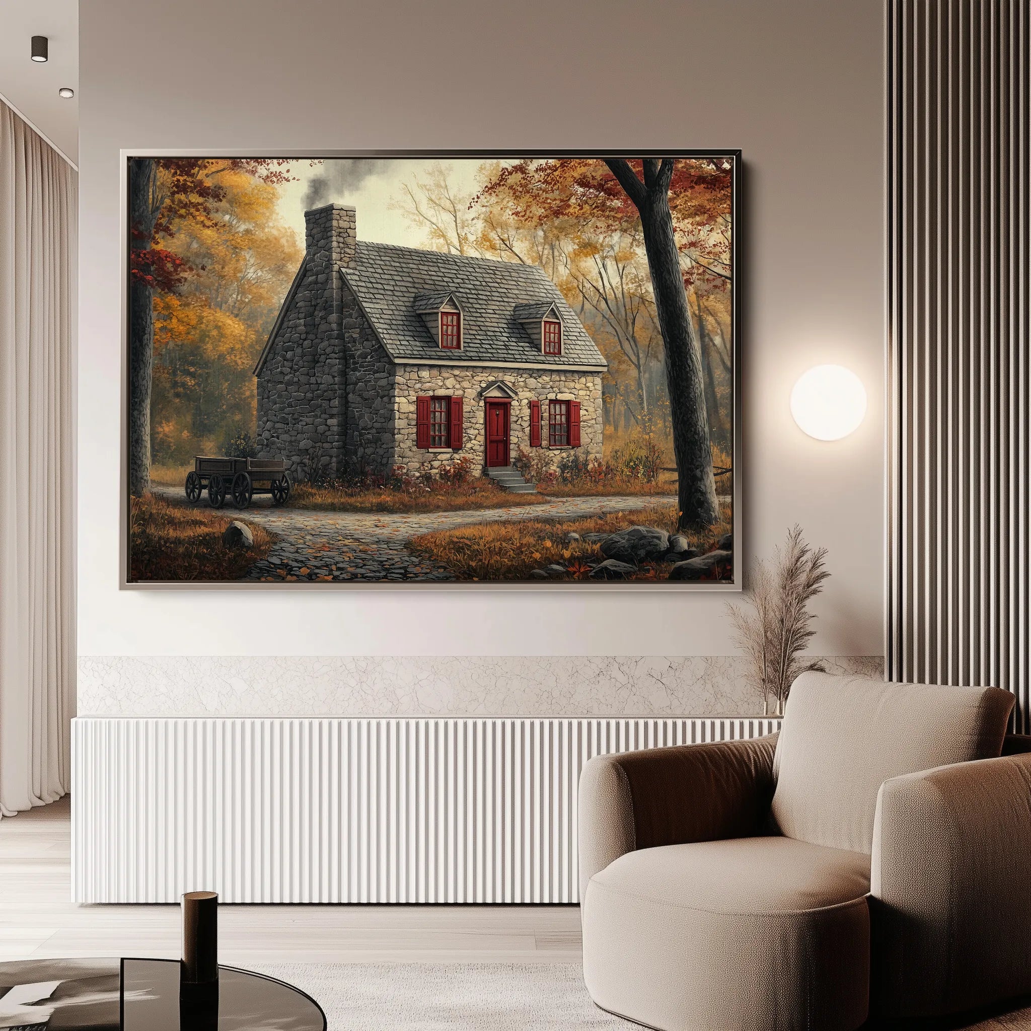 Landscape 196 Canvas Art 60 x 40 cm / Black