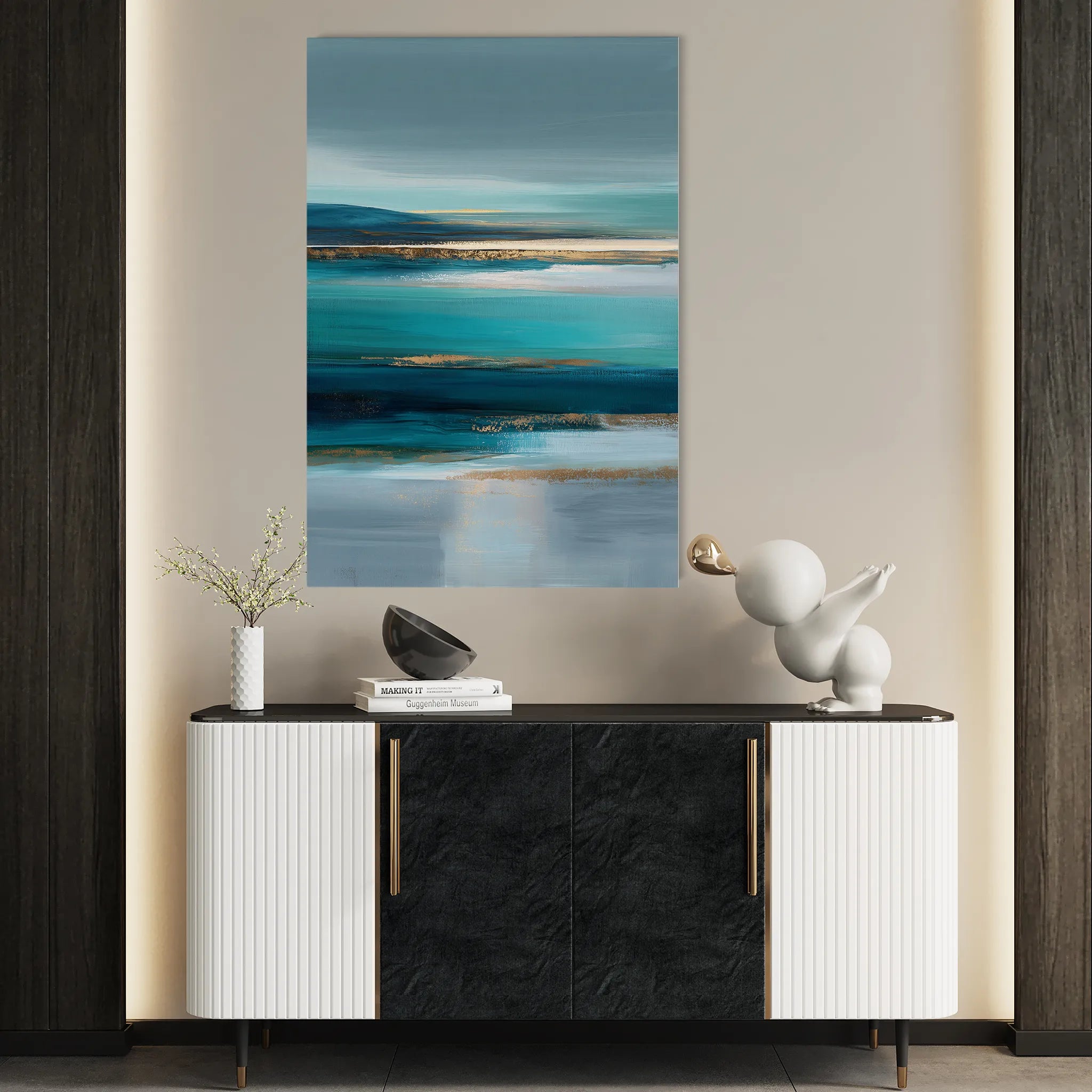 Abstract 1960 Canvas Art 60 x 40 cm / Black