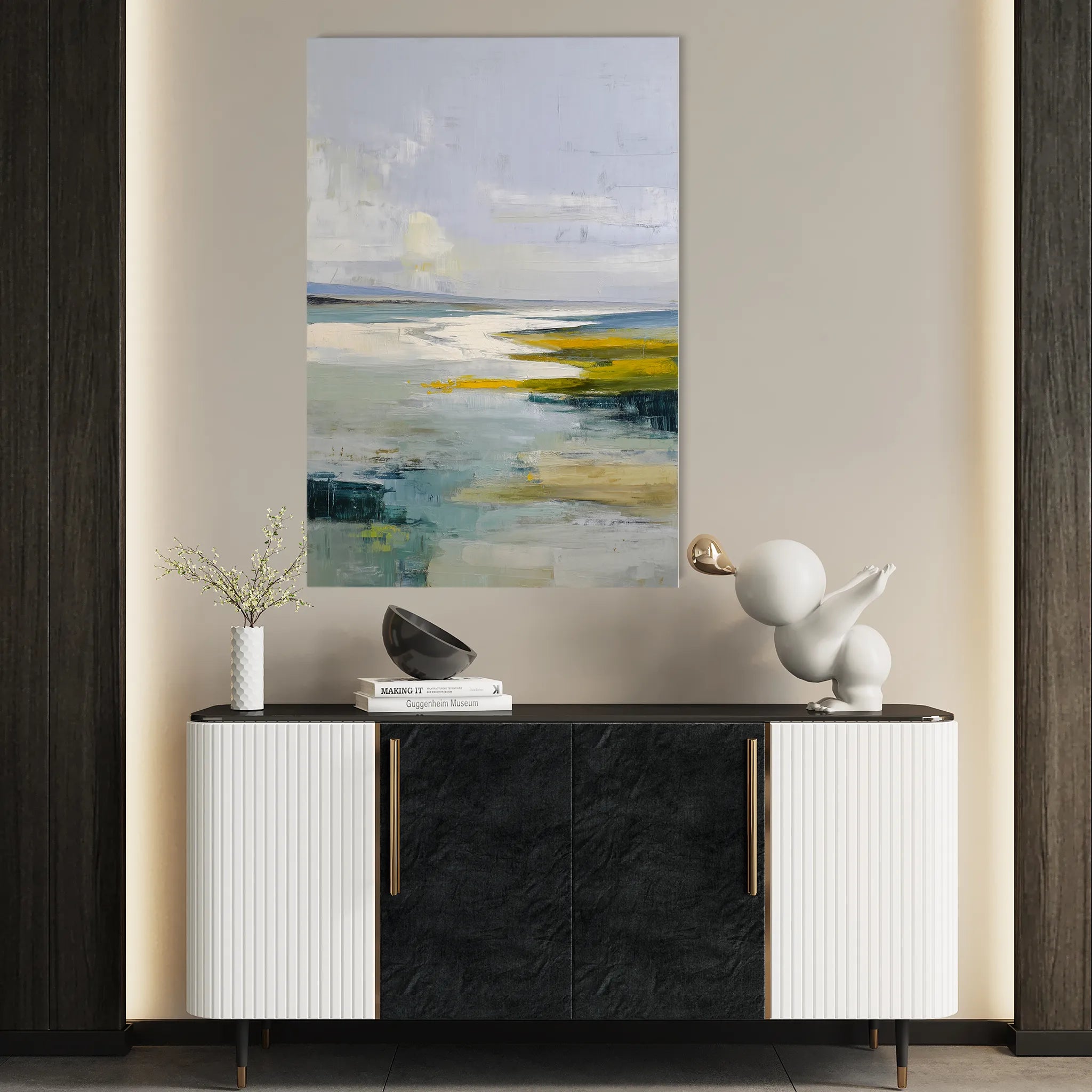 Abstract 1965 Canvas Art 60 x 40 cm / Black