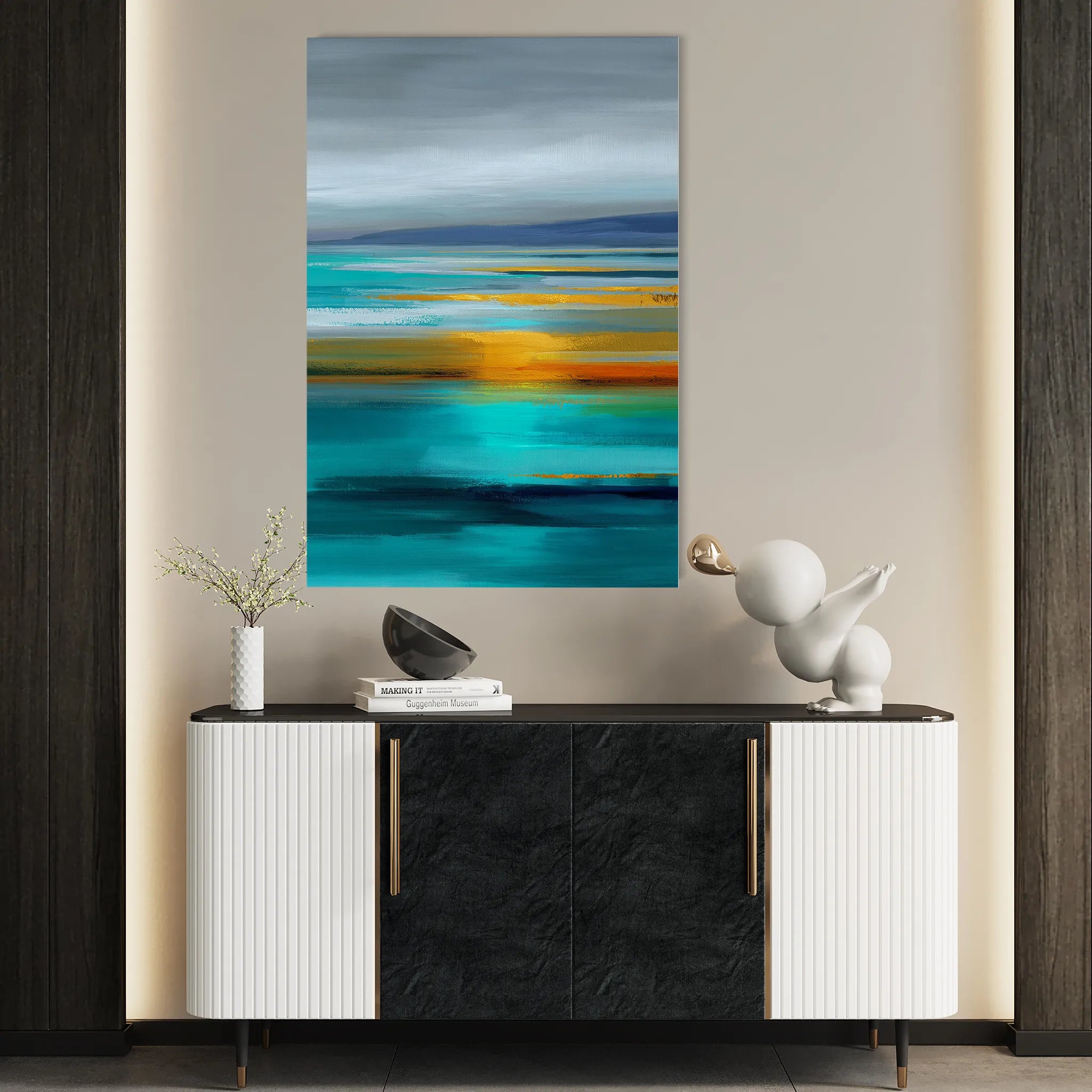 Abstract 1968 Canvas Art 60 x 40 cm / Black