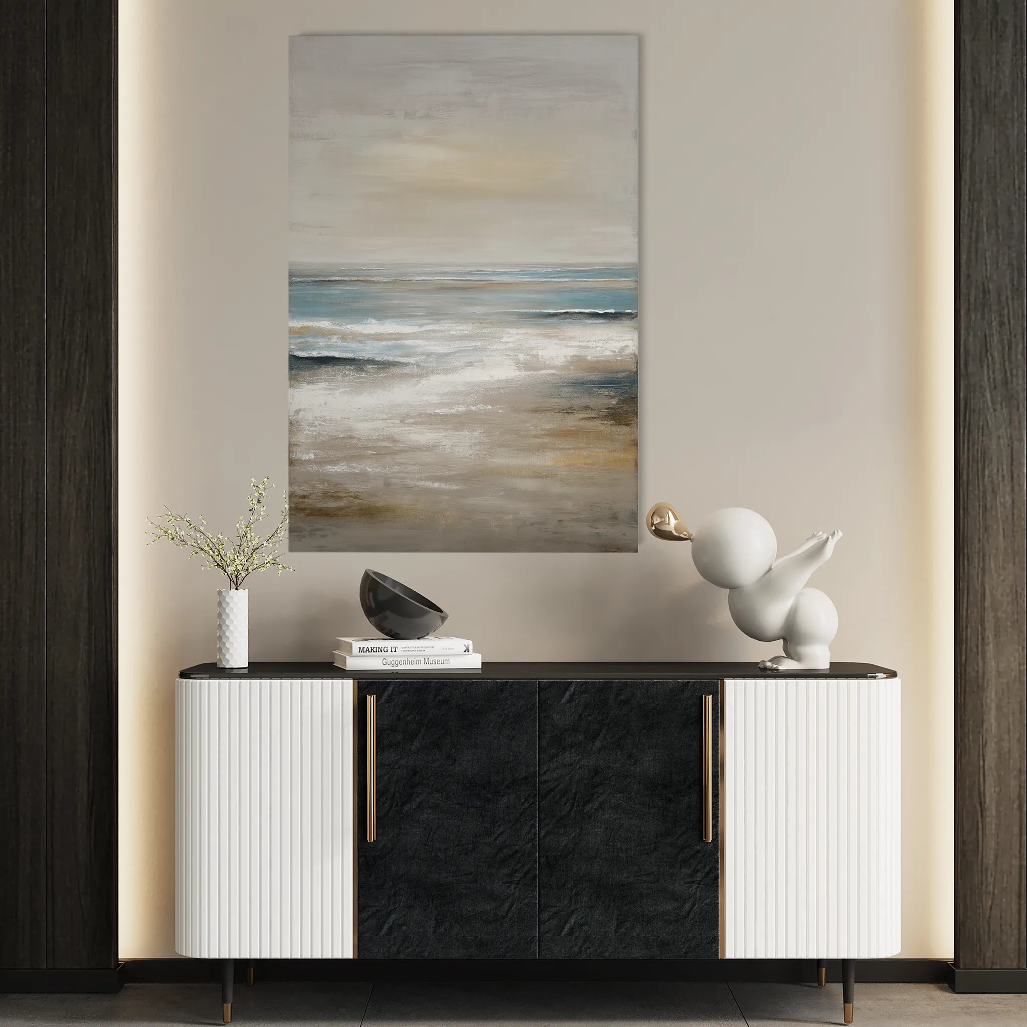 Abstract 1969 Canvas Art 60 x 40 cm / Black
